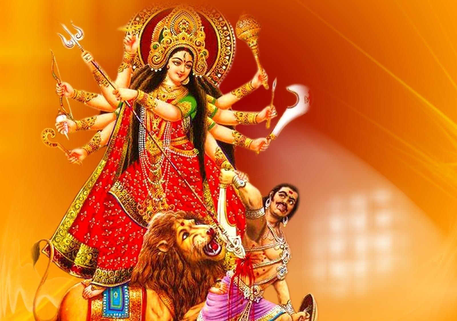 1600x1130 Maa_durga On Lion Killing Evil Raksasha Beautiful HD Wallpaper Pics, Desktop