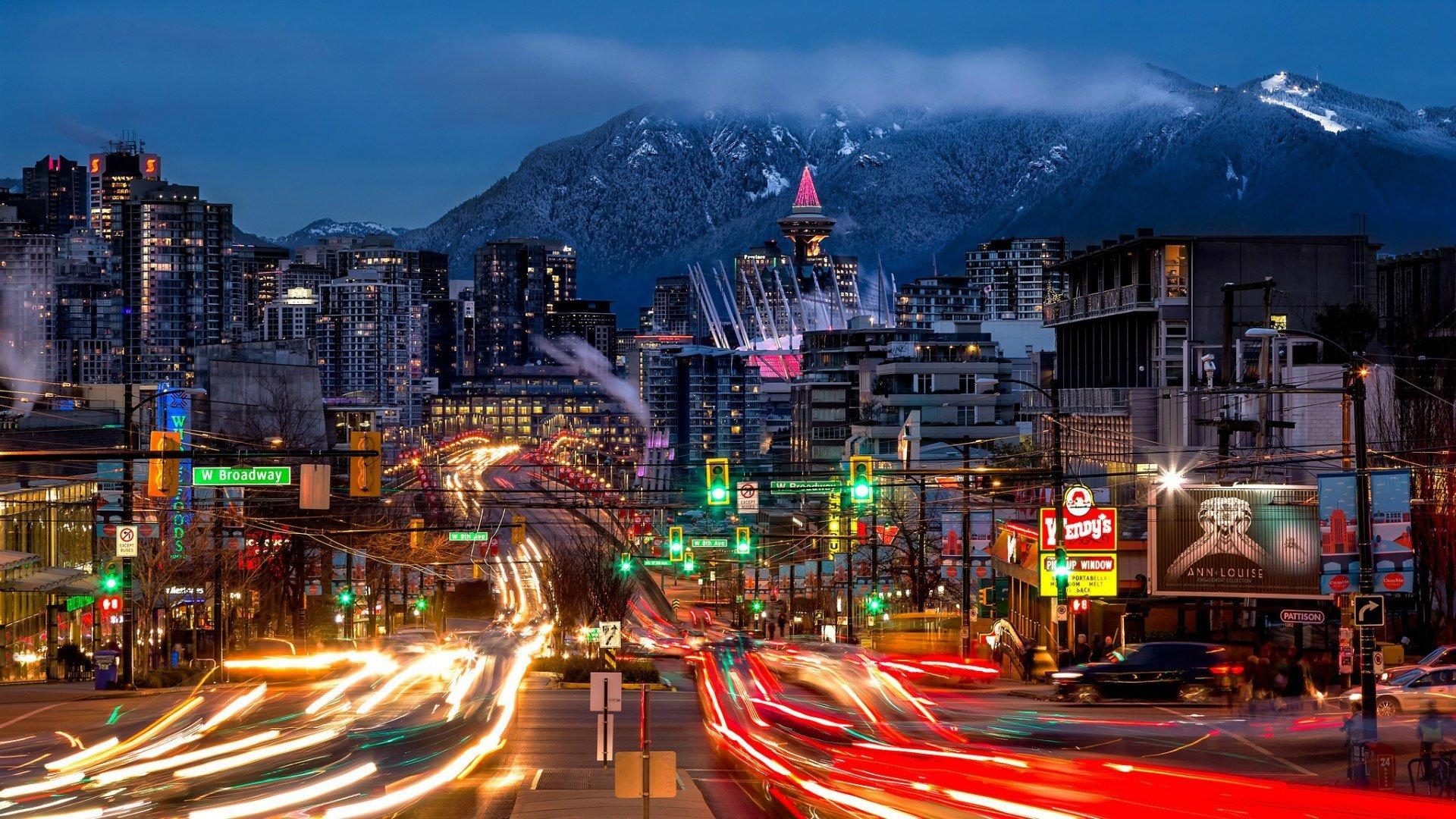 1920x1080 Night City of Vancouver Canada HD wallpaper, Desktop