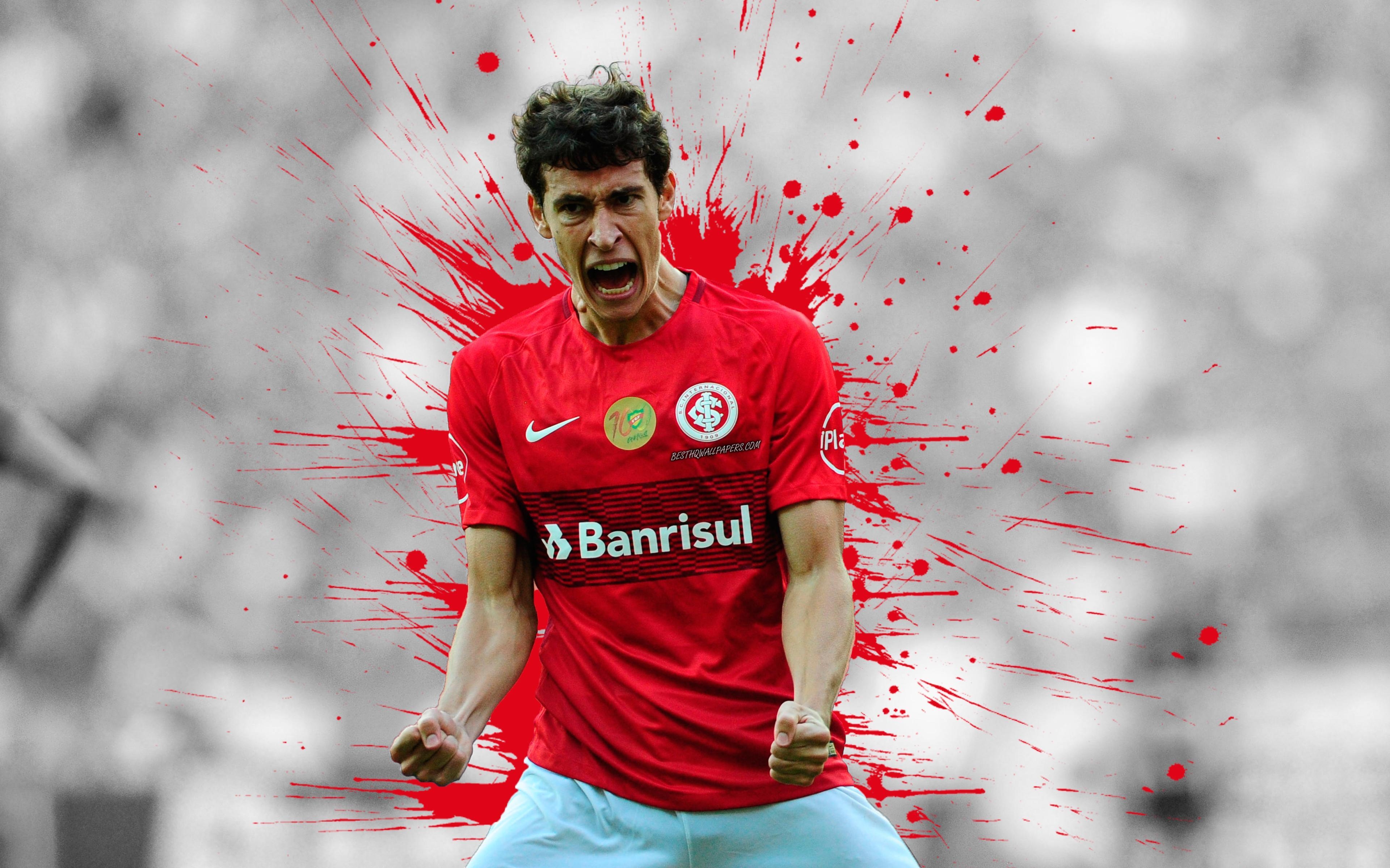 3840x2400 Download wallpaper Rodrigo Dourado, 4k, Internacional FC, Sport, Desktop