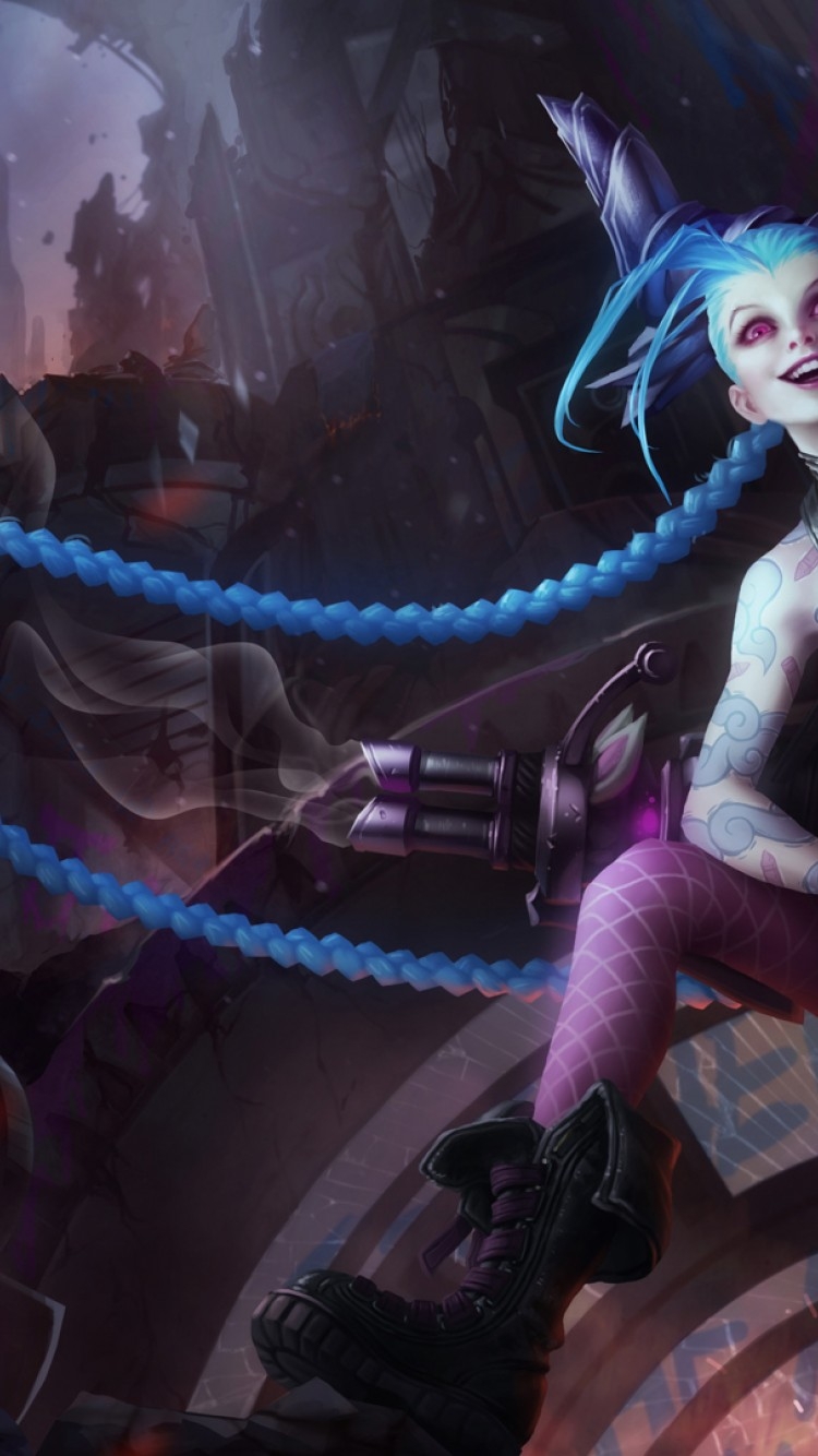 750x1340 League Of Legends Jinx Lol Wallpaper for Desktop and Mobiles iPhone 6 / 6S, Phone