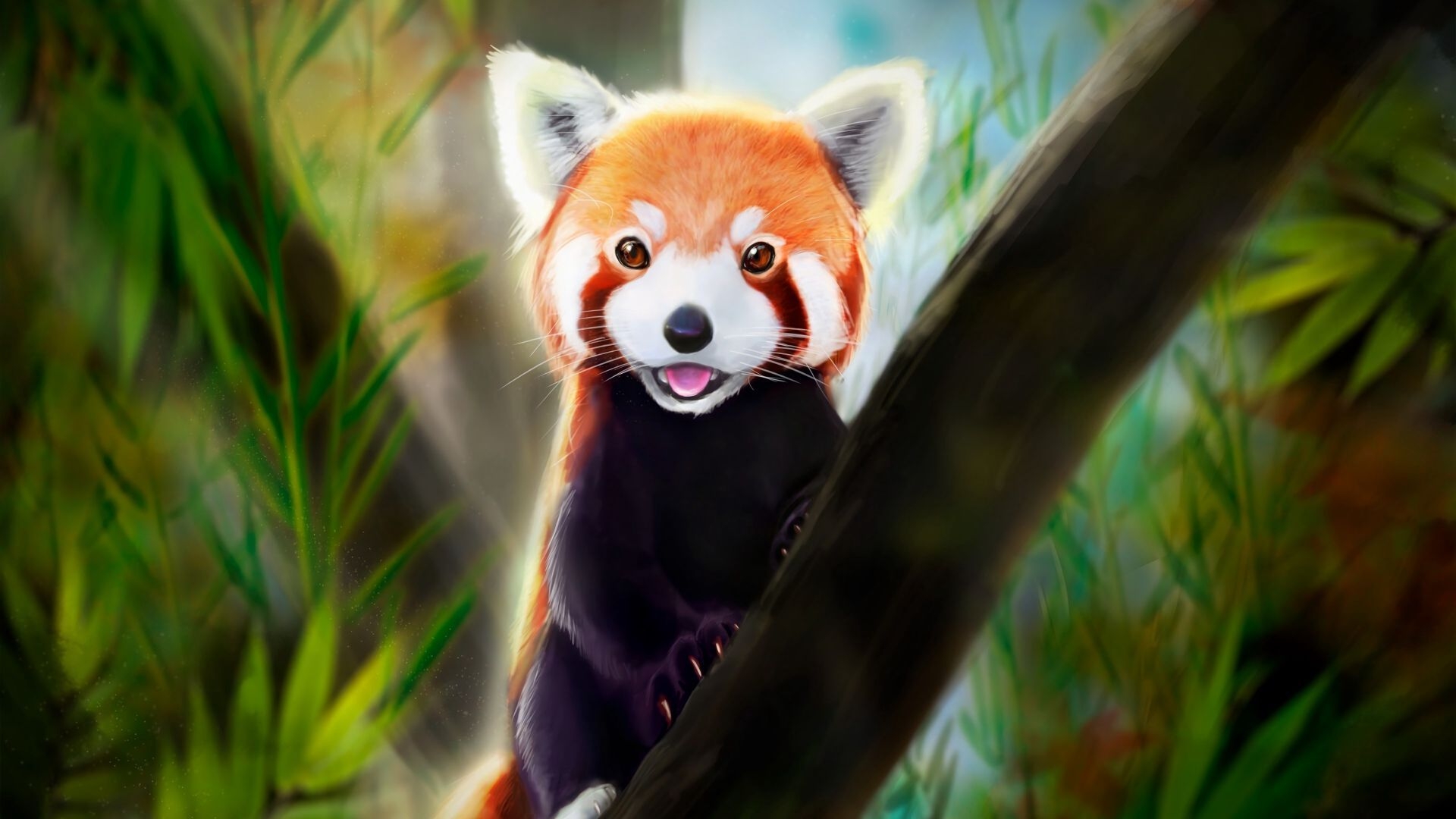 1920x1080 Desktop wallpaper cute, red panda, art, HD image, picture, background, 4d1aaf, Desktop