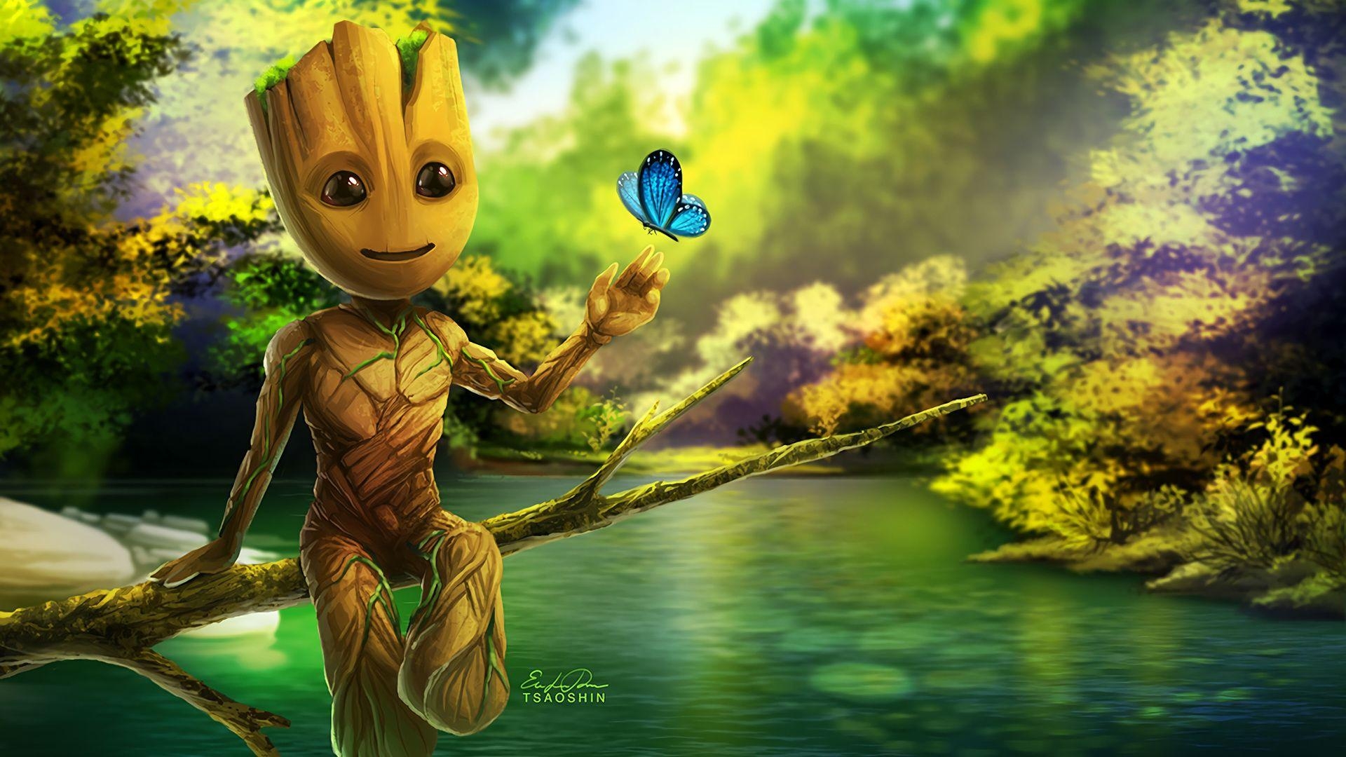 1920x1080 Baby Groot Artwork Laptop Full HD 1080P HD 4k Wallpaper, Desktop