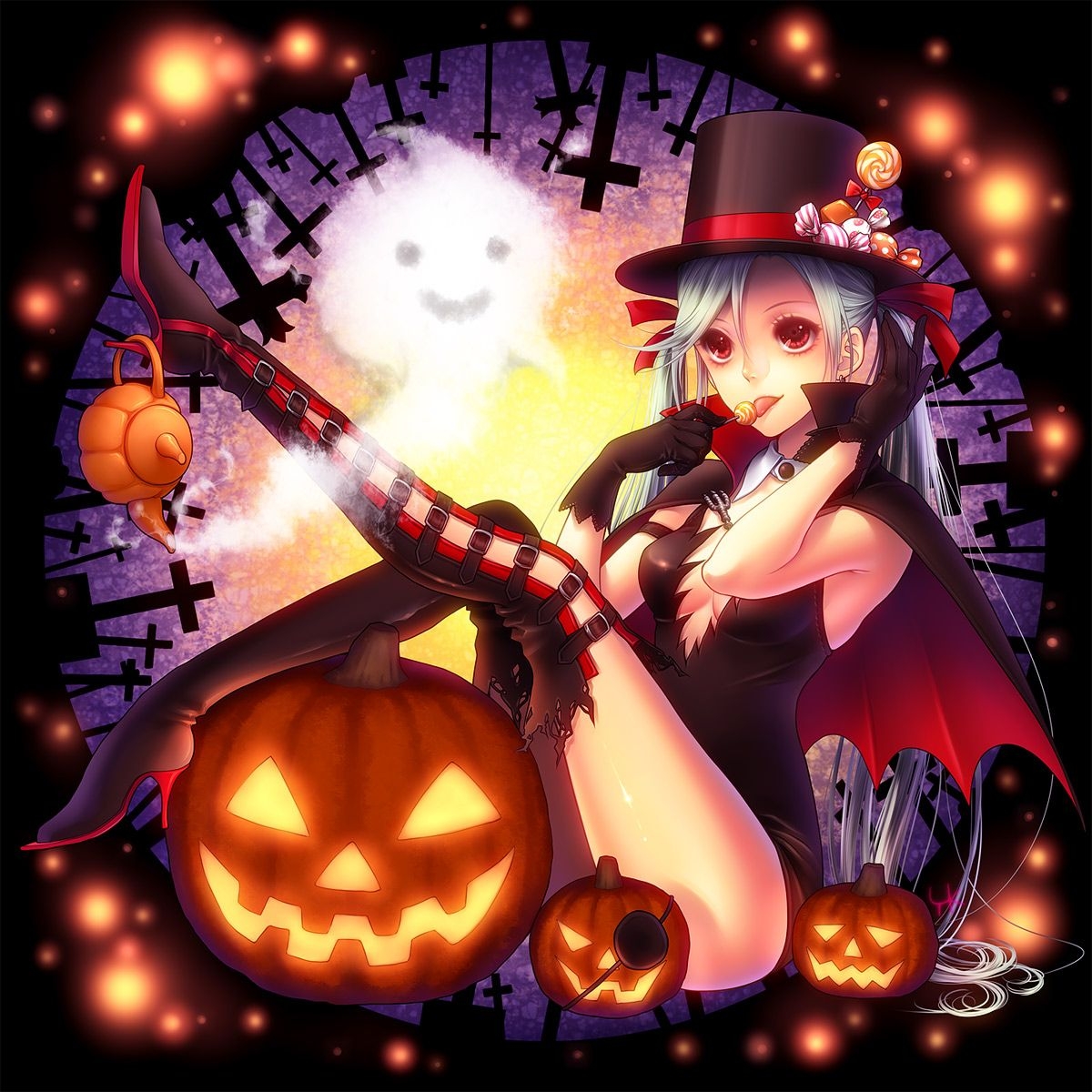 1200x1200 Anime Halloween Girl Cute Image Wallpaper, Phone