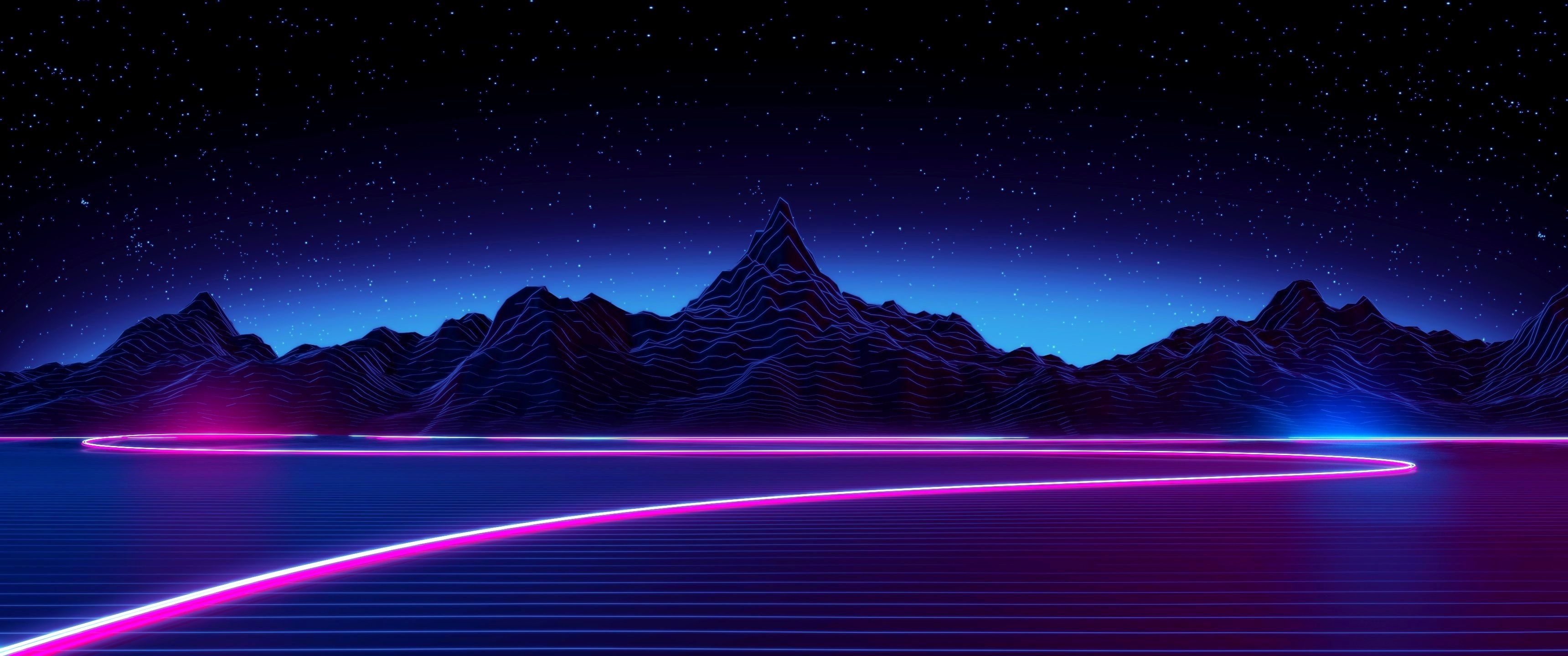 3440x1440 Retro Neon Background Inspirational Synthwave City Retro Neon 4k HD Artist 4k Wallpaper Background S and Inspiration of The Hudson, Dual Screen