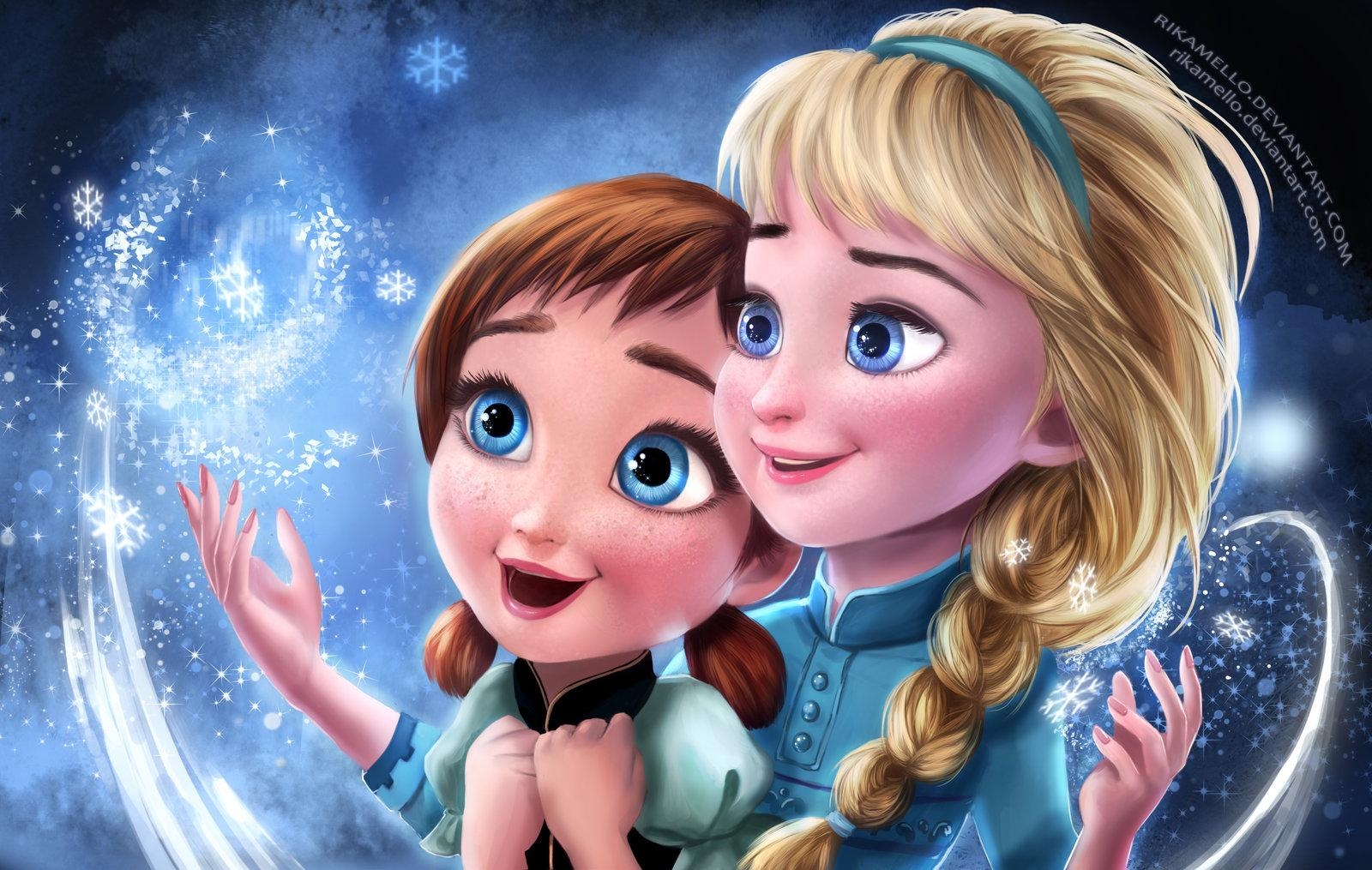 1600x1020 Frozen Elsa & Anna Digital Fan Art Wallpaper, Desktop