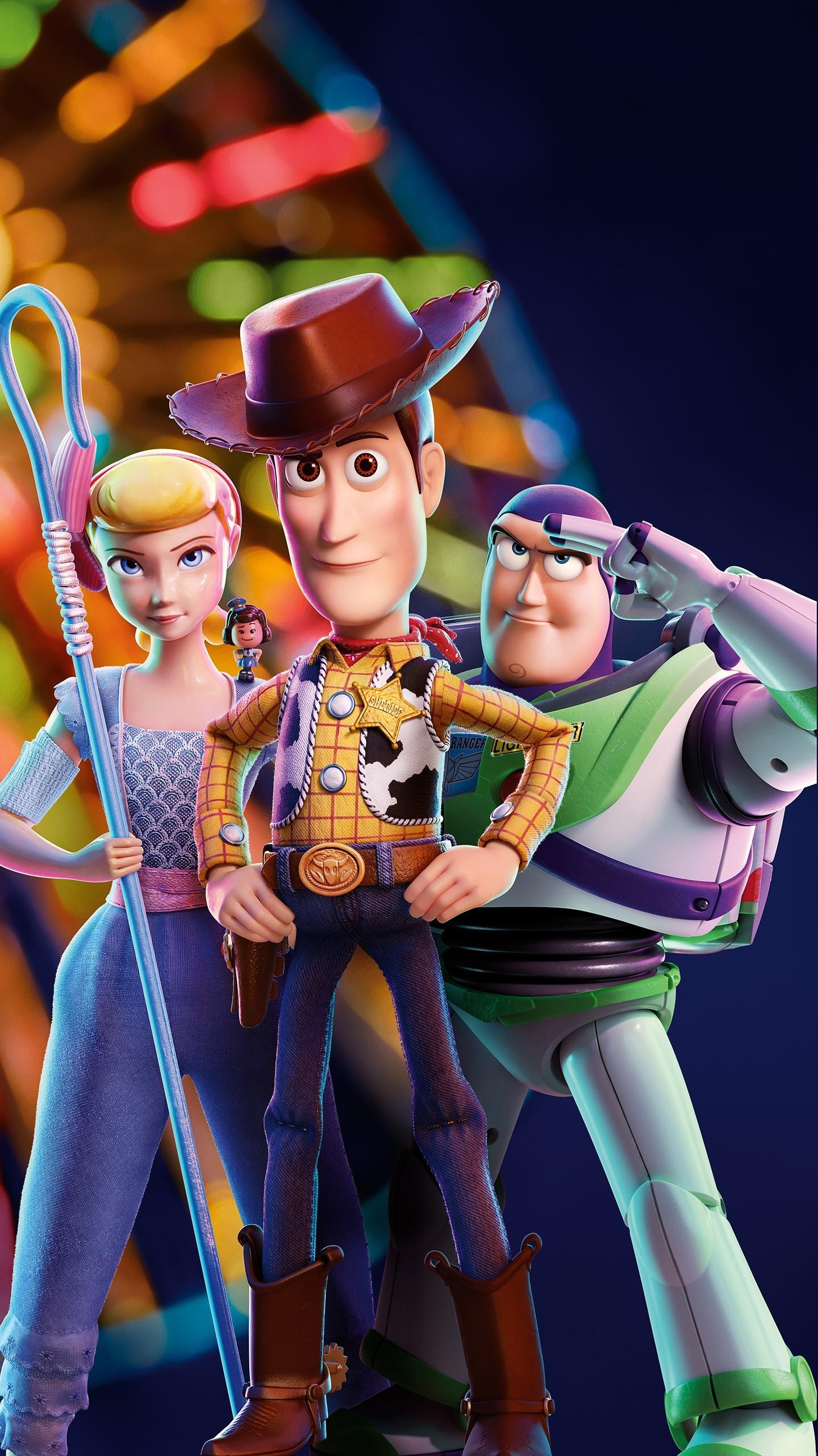 1440x2560 DOWNLOAD TOY STORY 4 BO PEEP WOODY BUZZ LIGHTYEAR 4K 8K, Phone