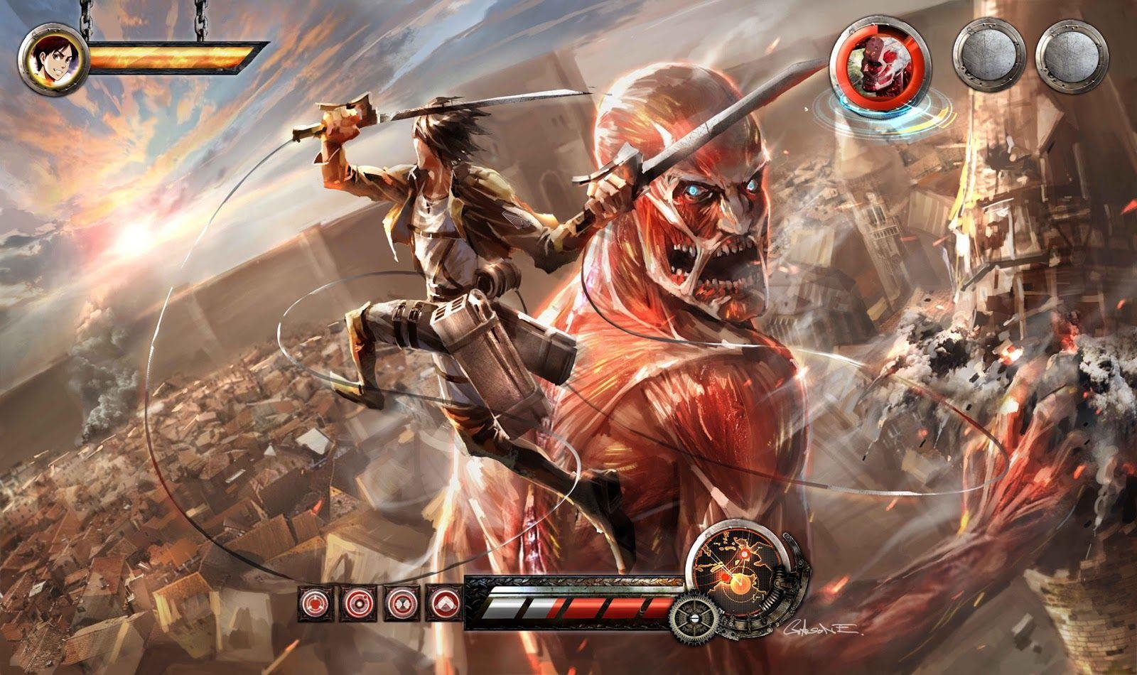 1600x950 hd wallpaper: Eren Jaeger vs Colossal Titan Epic Fight a44, Desktop