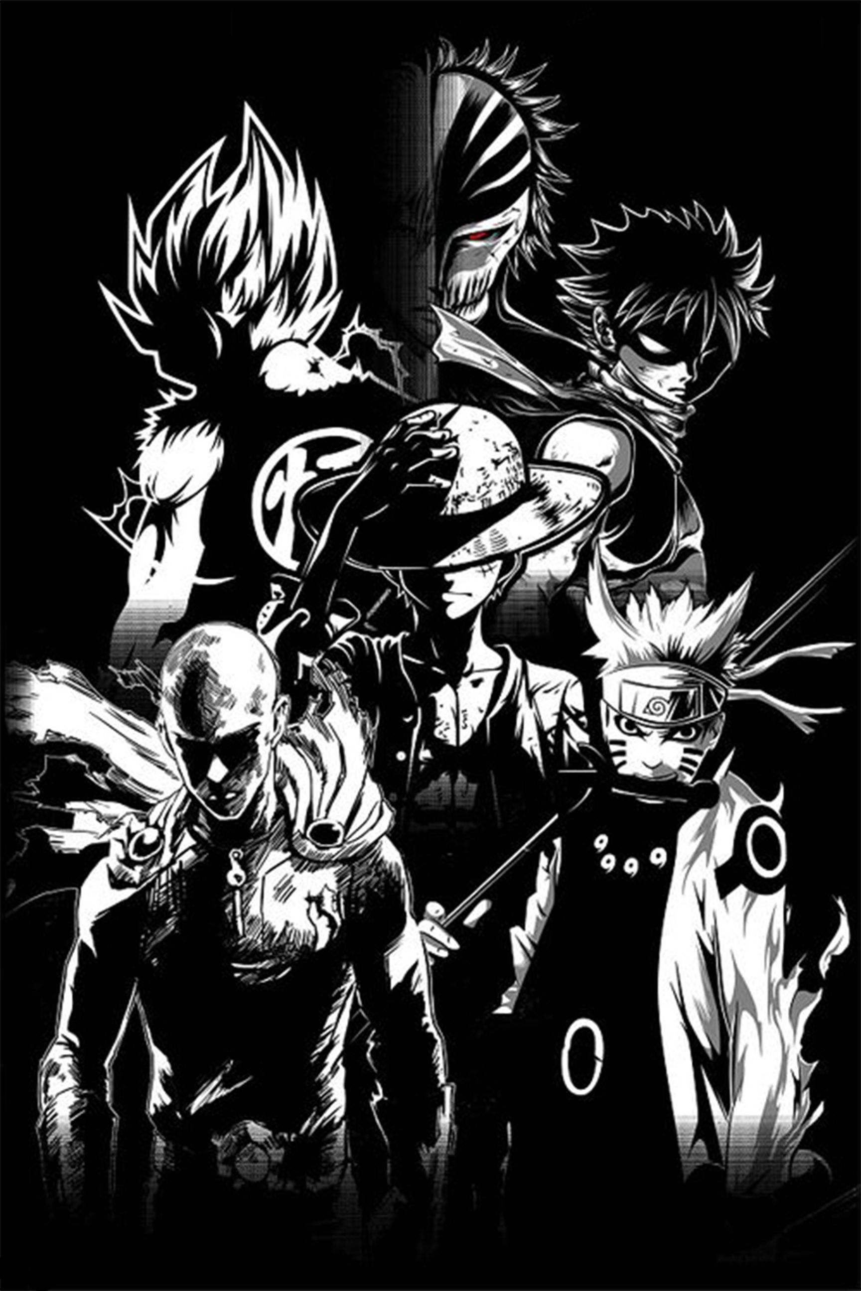 1730x2600 Cool Black and White Anime Wallpaper Free Cool Black and White Anime Background, Phone