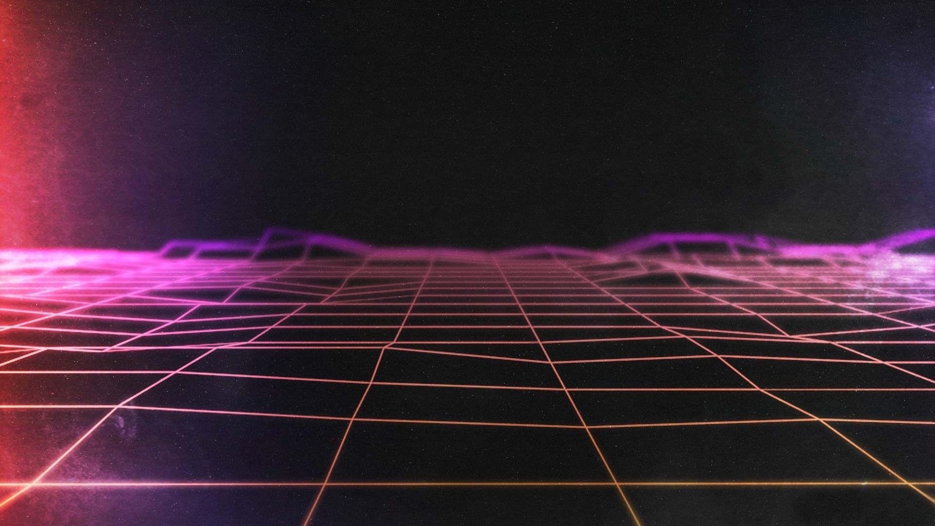 1920x1080 neon, #synthwave, #grid, #lines, #Retro style. Wallpaper No, Desktop