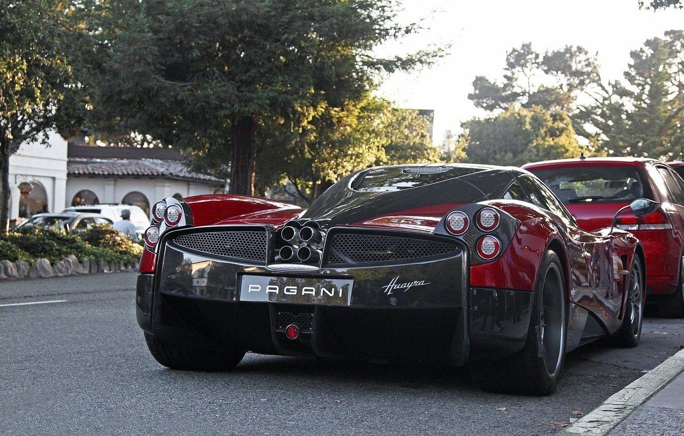 1340x850 Wallpaper supercar, Pagani, on the street, back, To huayr, Pagani, Desktop