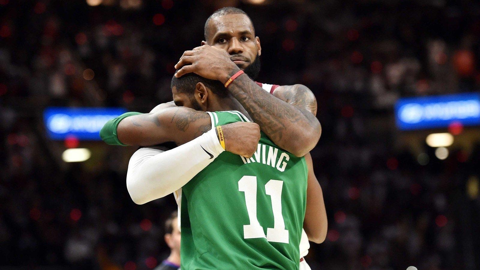 1600x900 WATCH: LeBron James, Kyrie Irving hug it out after game, Desktop