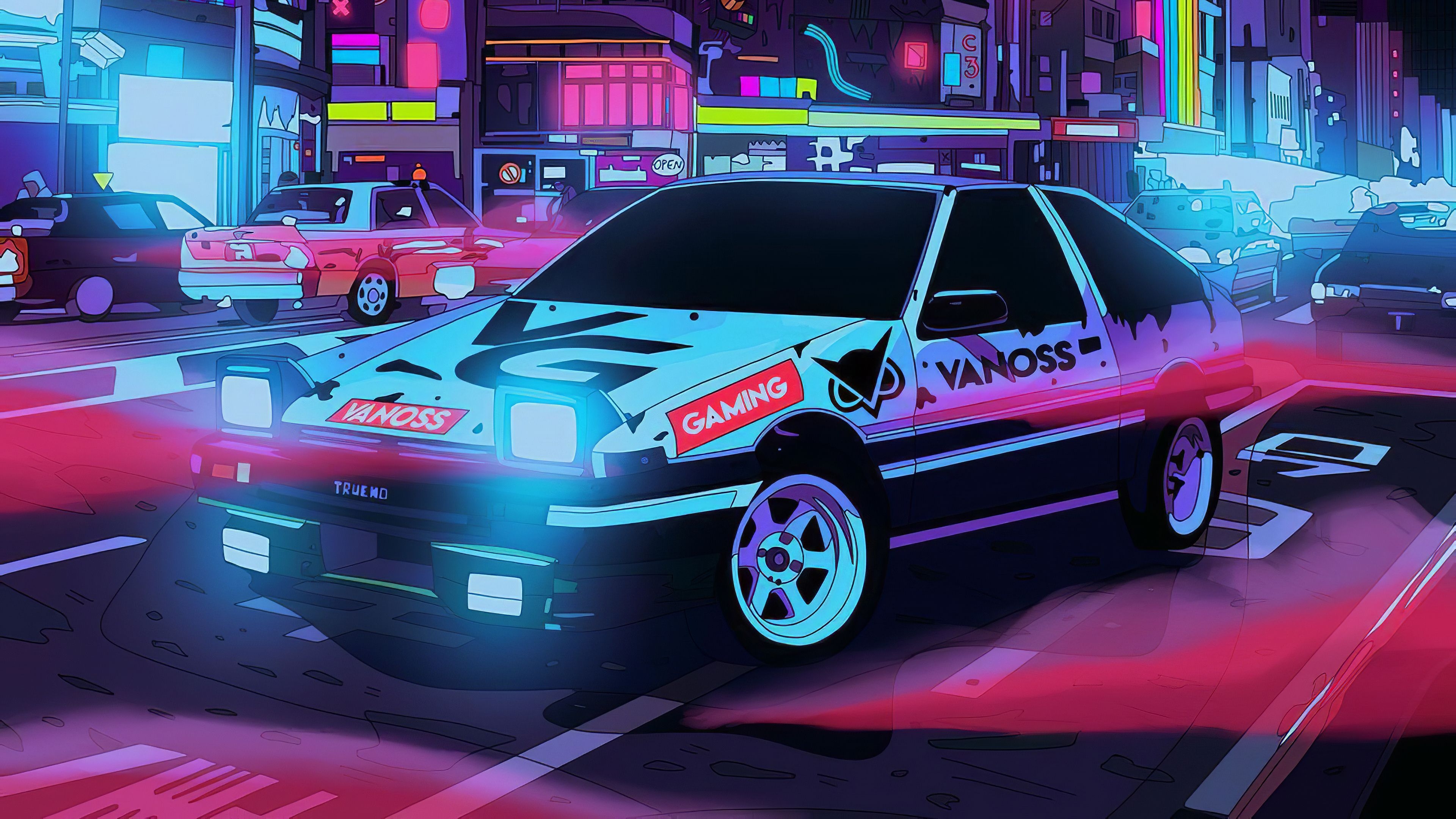 3840x2160 Cyberpunk Car Neon City Run 4k, HD Artist, 4k Wallpaper, Image, Background, Photo and Picture, Desktop