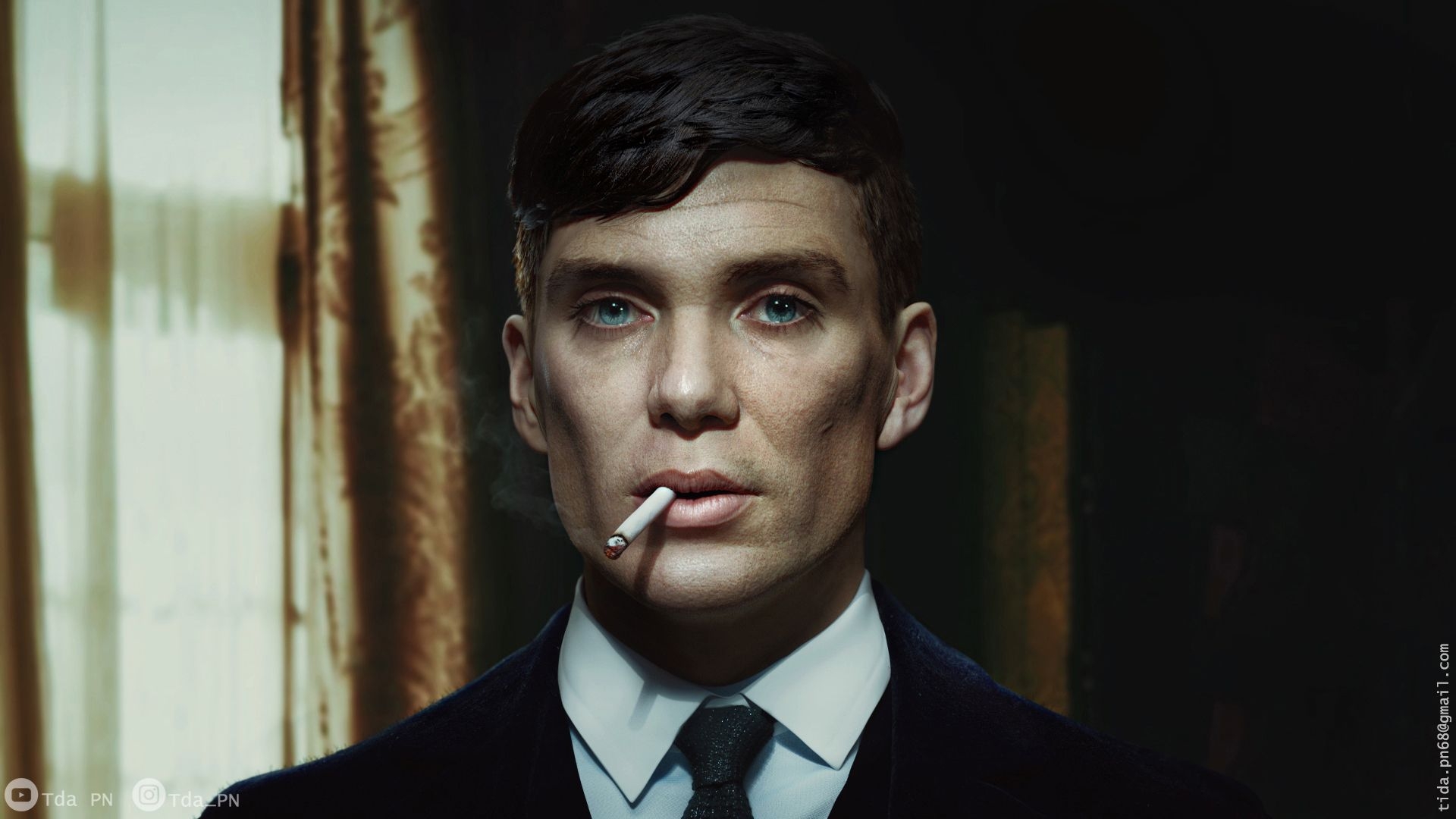 1920x1080 3D Portrait of Tommy Shelby, Desktop