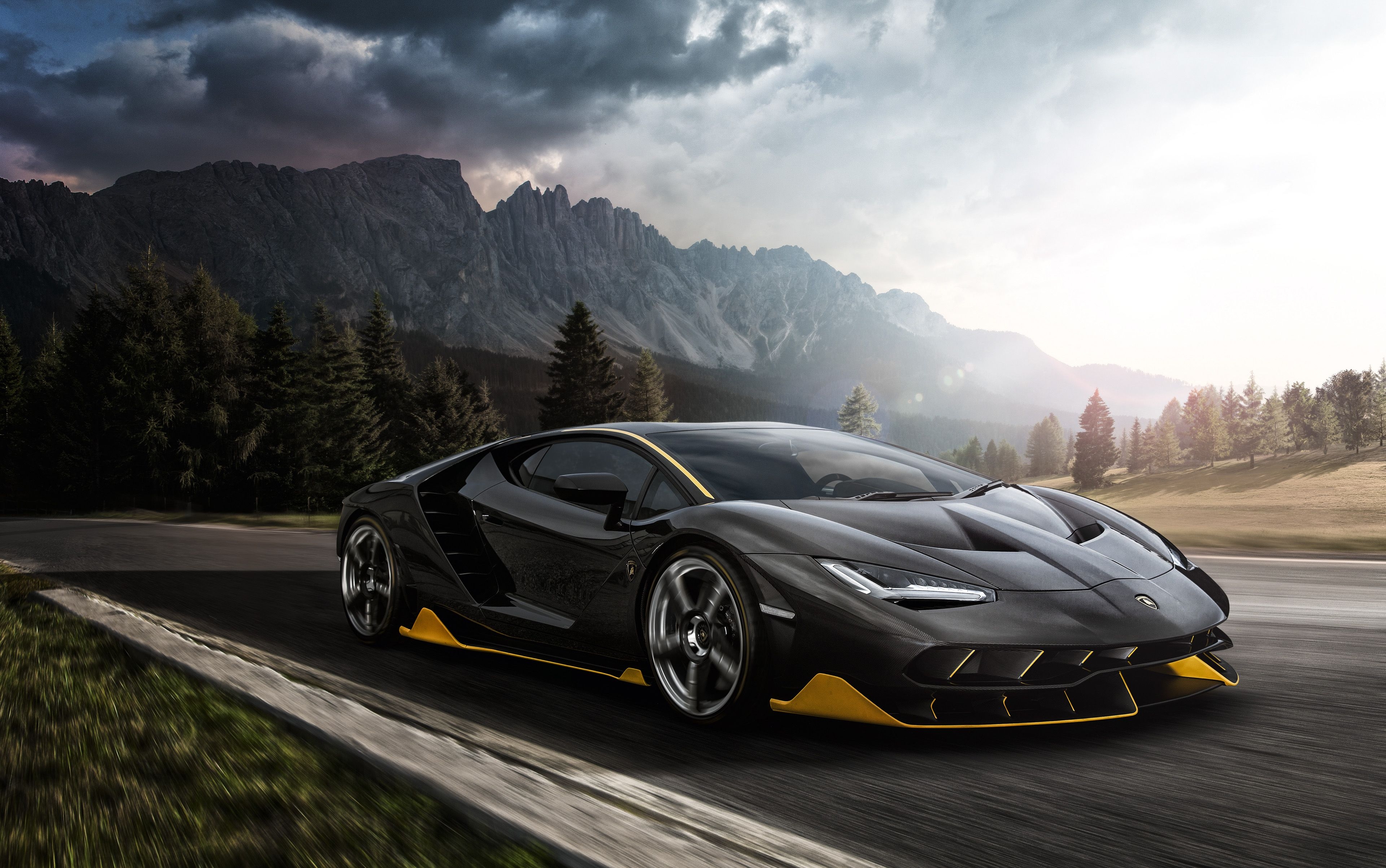 3840x2410 Black Lamborghini Car 4k Wallpaper, Desktop