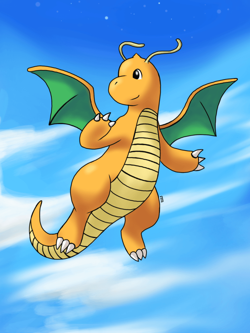 1030x1370 Dragonite Flying, Phone