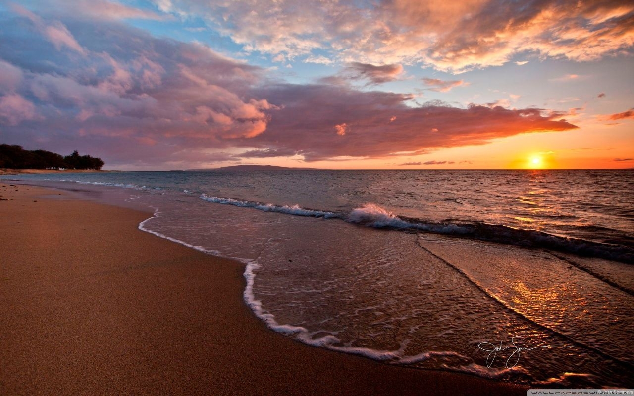 1280x800 Sunset On The Beach Wallpaper, Desktop