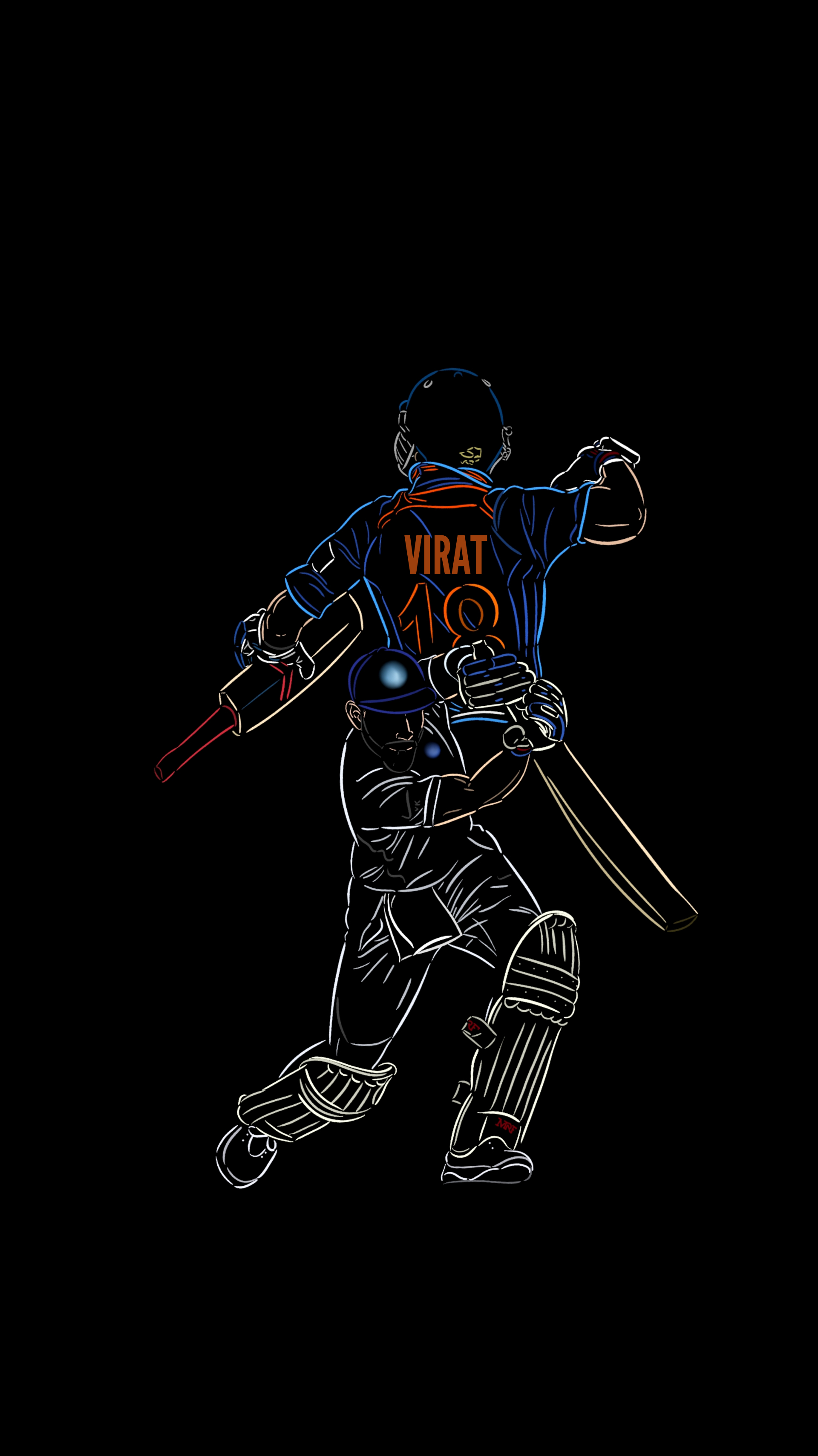 1920x3420 Virat Kohli (Minimal art), Phone