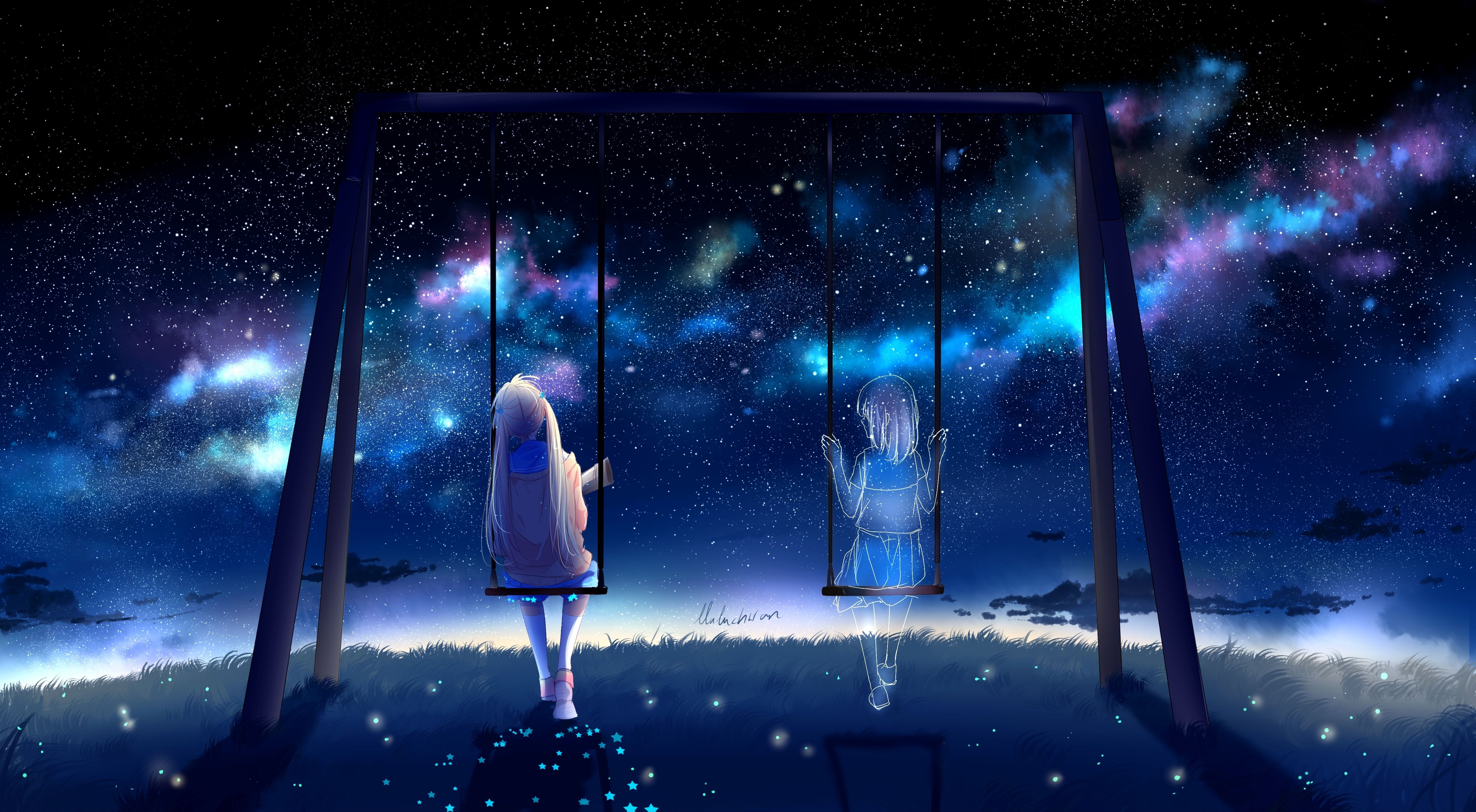 4510x2480 Lonely Anime Girl Wallpaper Free Lonely Anime Girl Background, Desktop