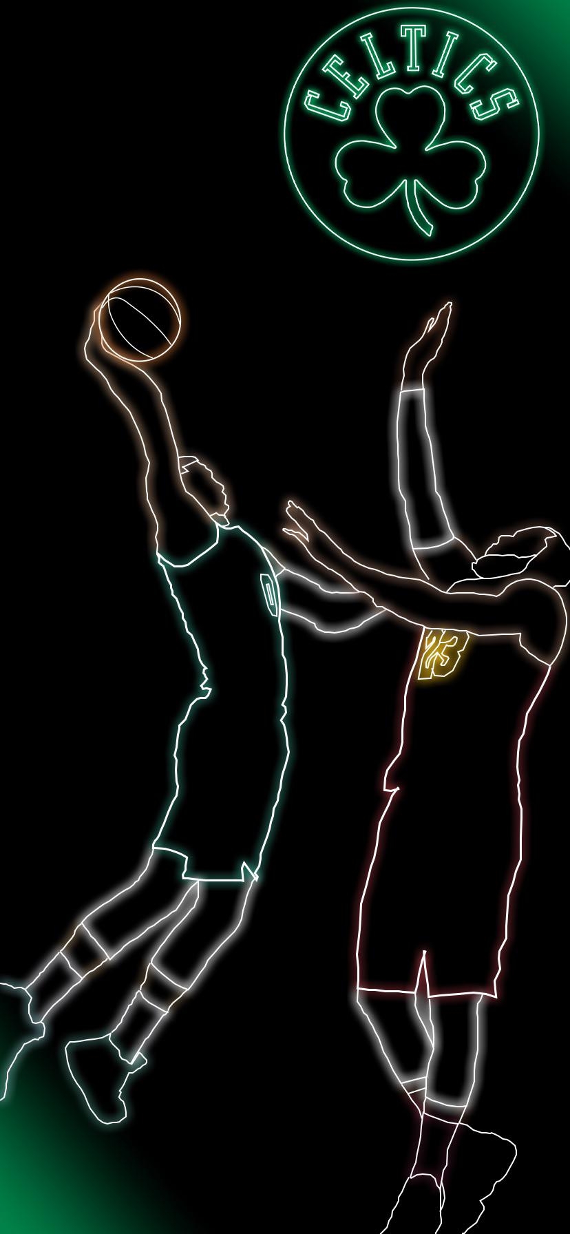 830x1800 Made a neon Jayson Tatum wallpaper, let me know how you feel, Phone