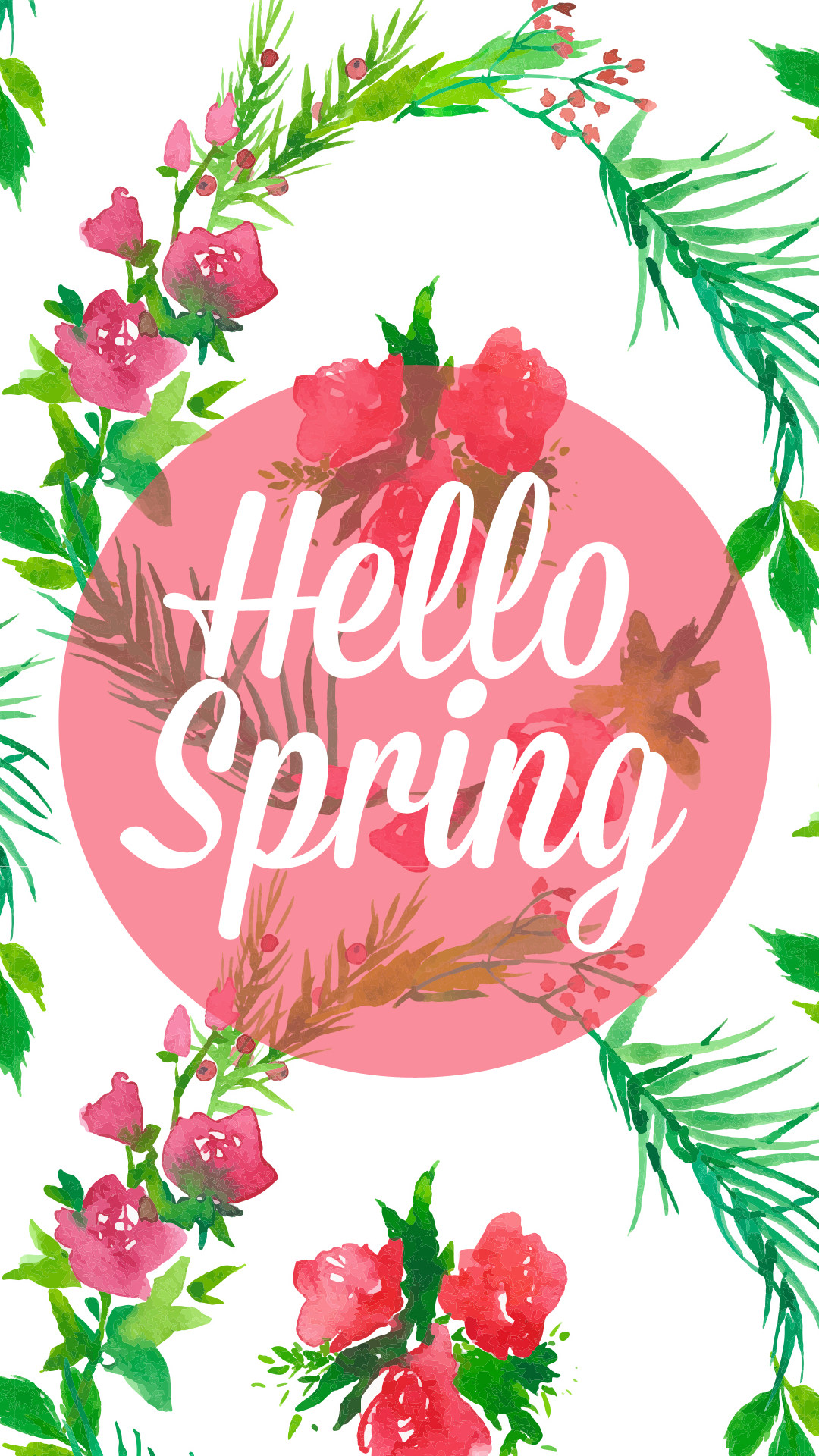 1080x1920 Freebie: HELLO SPRING Desktop & iPhone Wallpaper, Phone