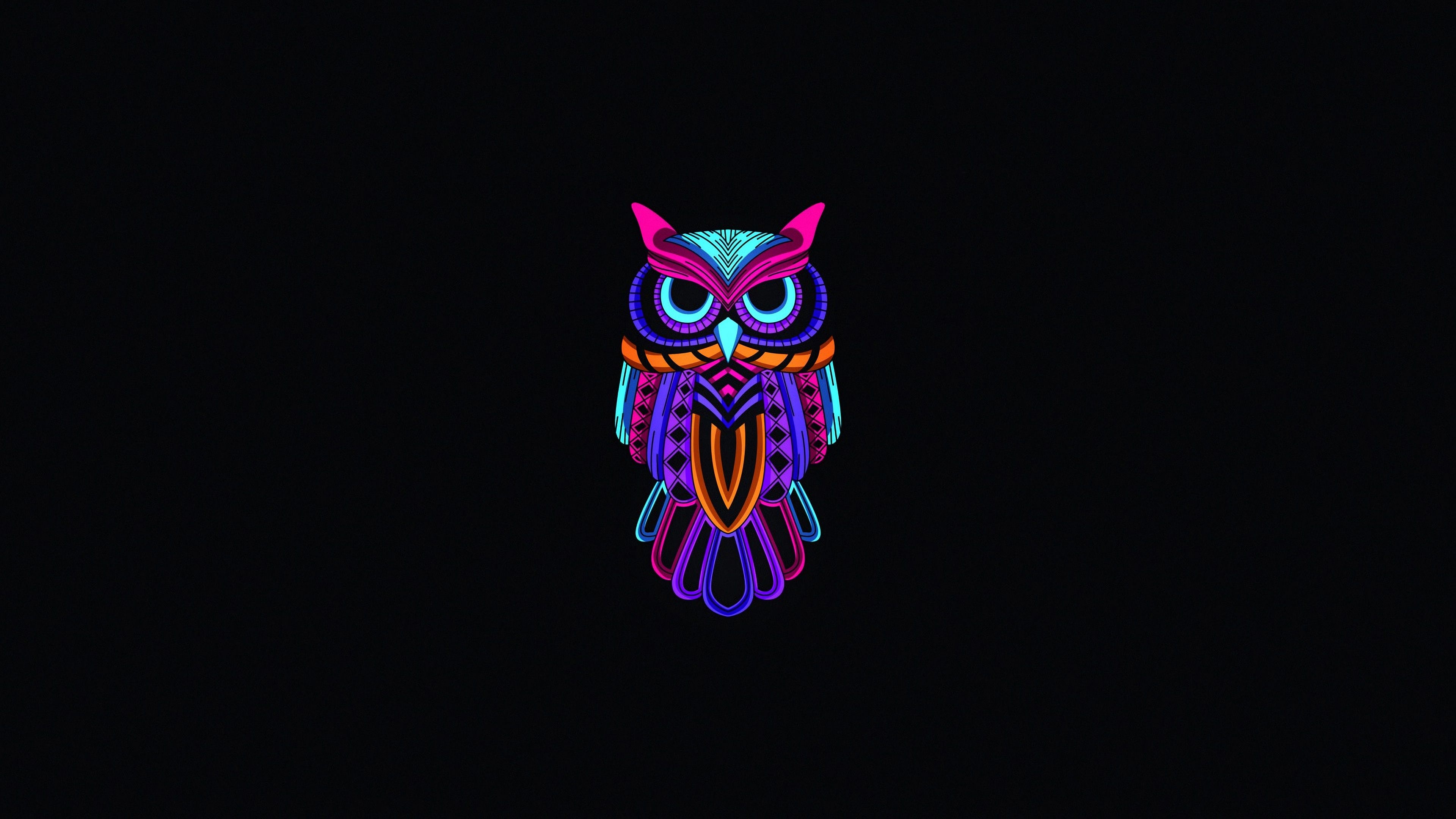 3840x2160 Owl Minimal Dark 4k, HD Artist, 4k Wallpaper, Image, Background, Photo and Picture, Desktop