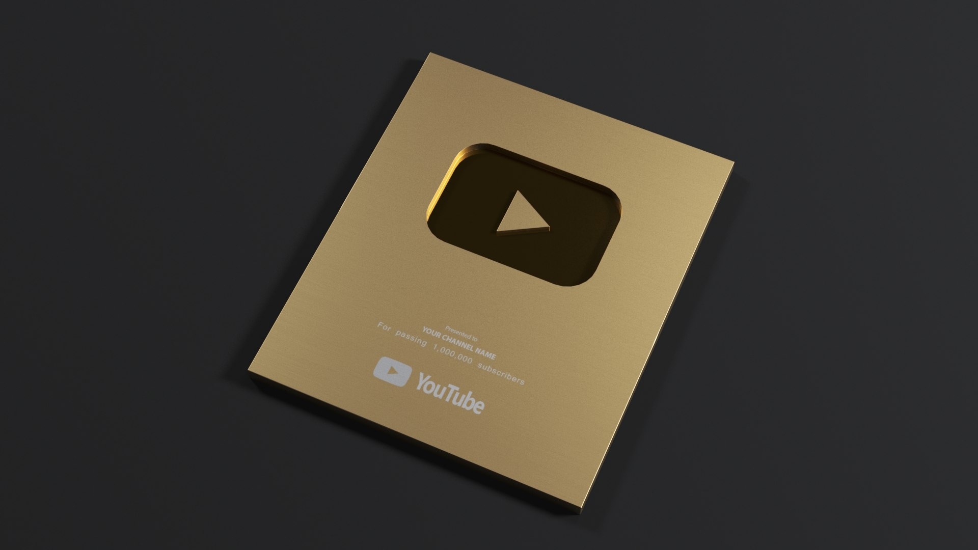 1920x1080 3D YouTube Gold play button, Desktop