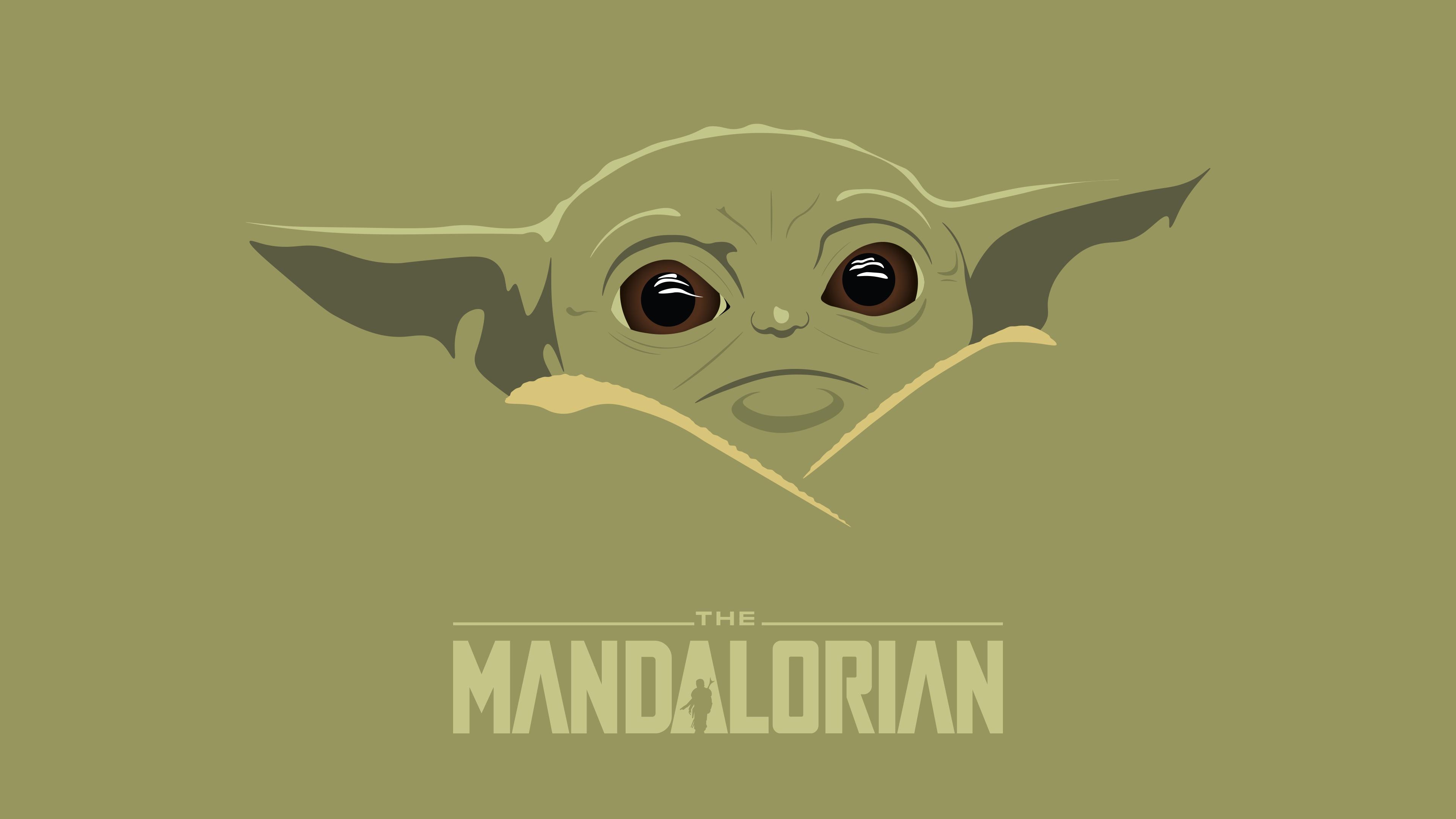 3840x2160 I made a minimalist wallpaper of baby yoda, Desktop