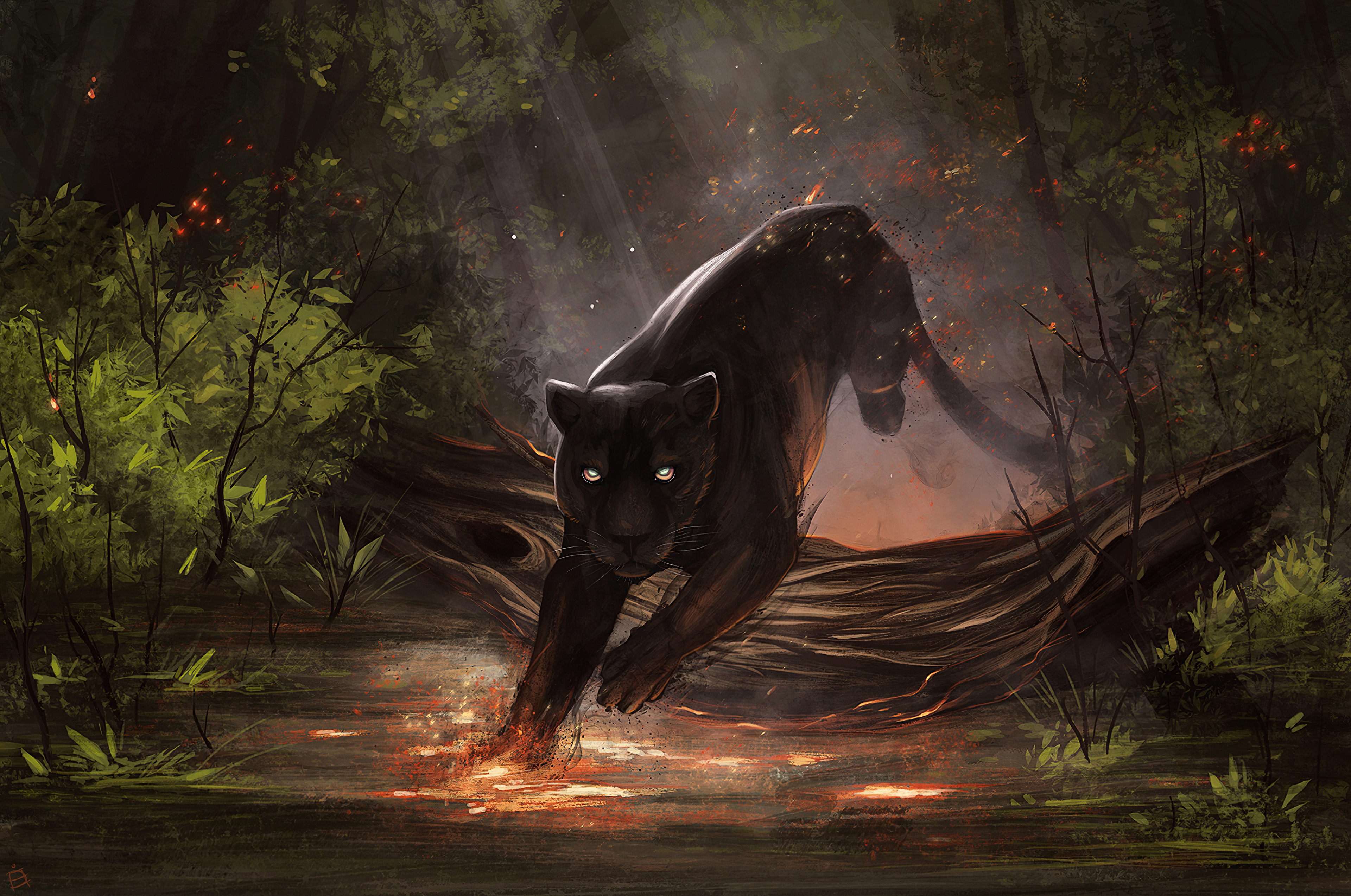 3840x2550 Jaguar Black Cat, HD Artist, 4k Wallpaper, Image, Background, Photo and Picture, Desktop