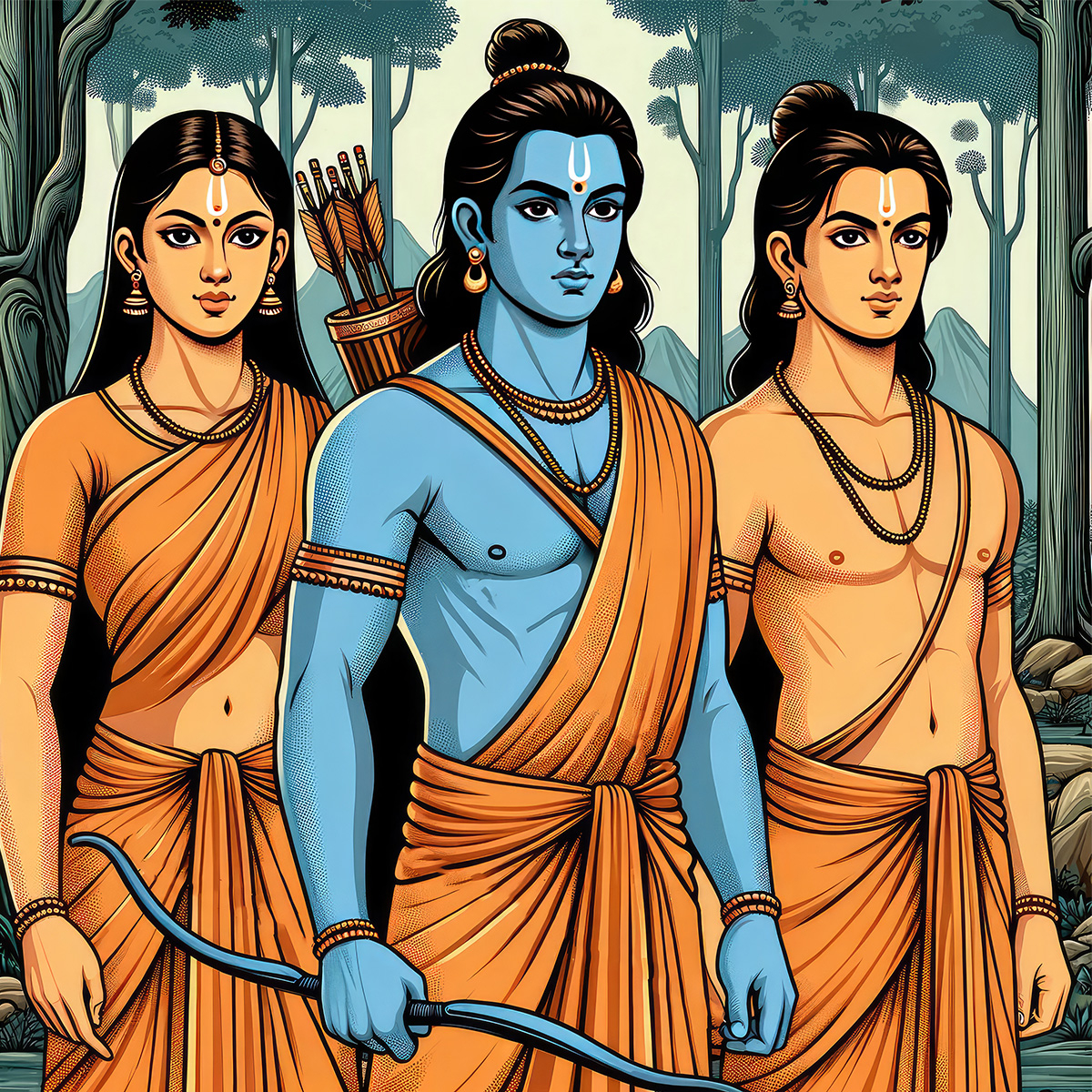 1200x1200 Beautiful Wallpaper of Shri Ram, Maa, Phone