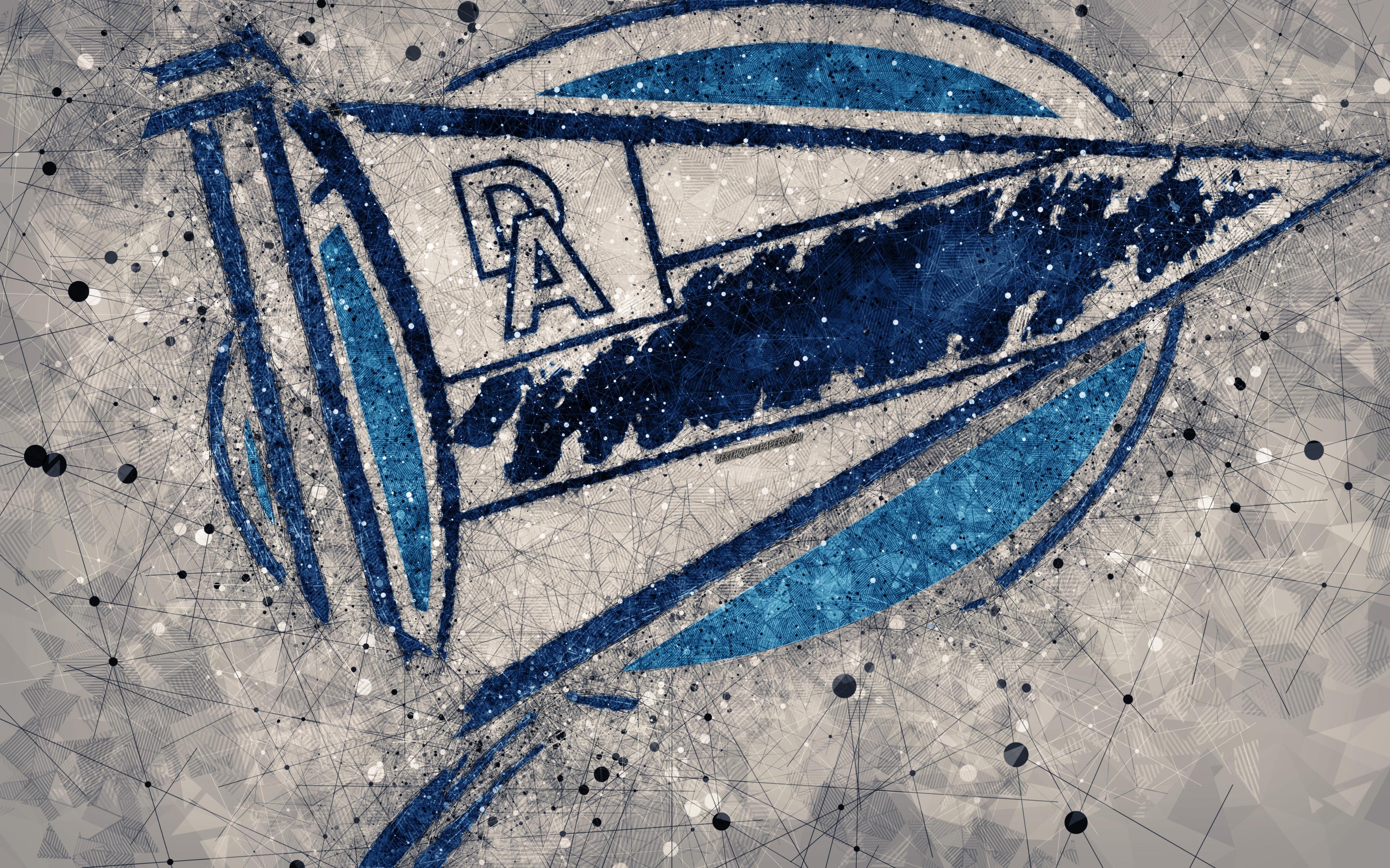 3840x2400 Download wallpaper Deportivo Alaves FC, 4k, creative logo, Spanish, Desktop