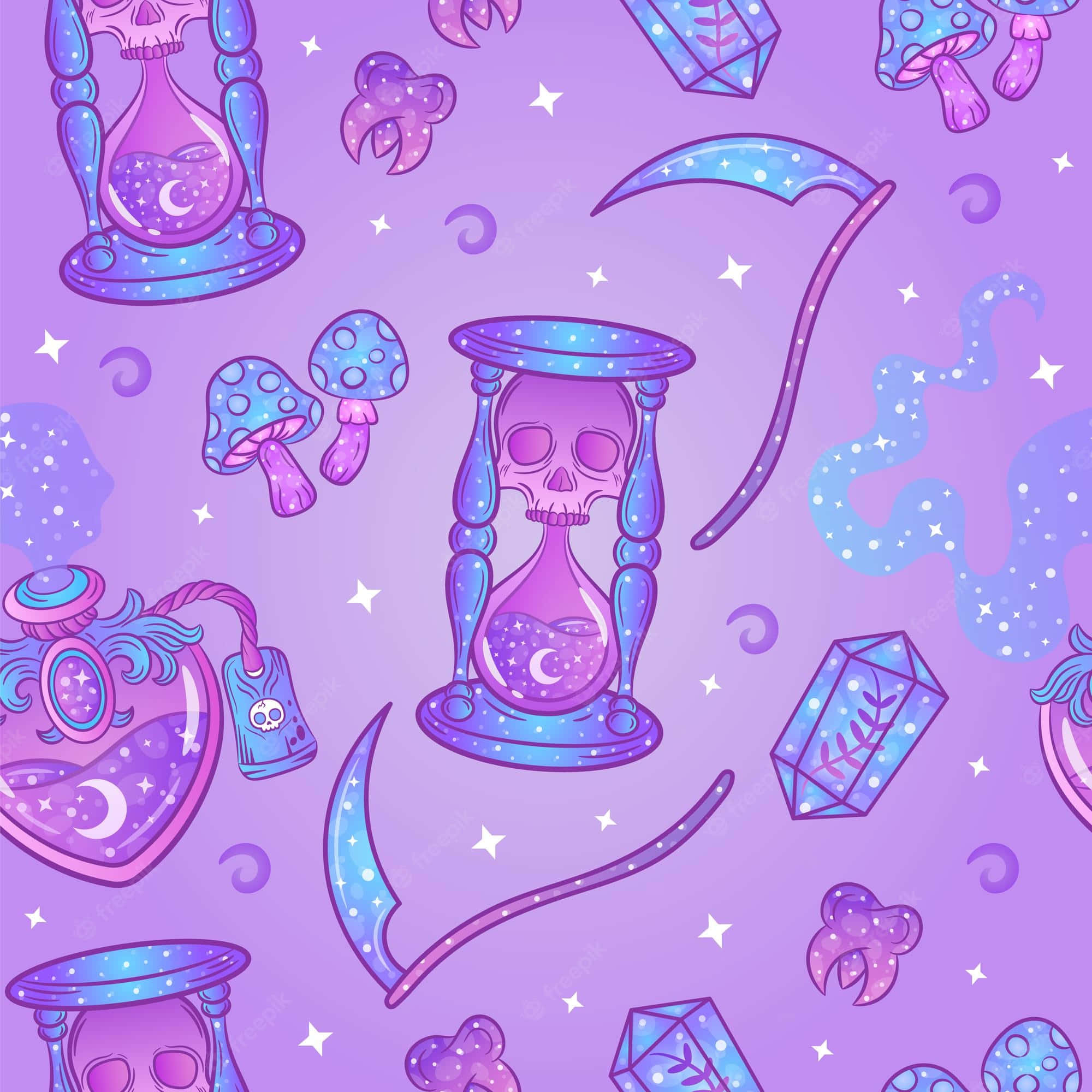 2000x2000 Download A Mysterious Pastel Witch Lurking in the Night Wallpaper, Phone