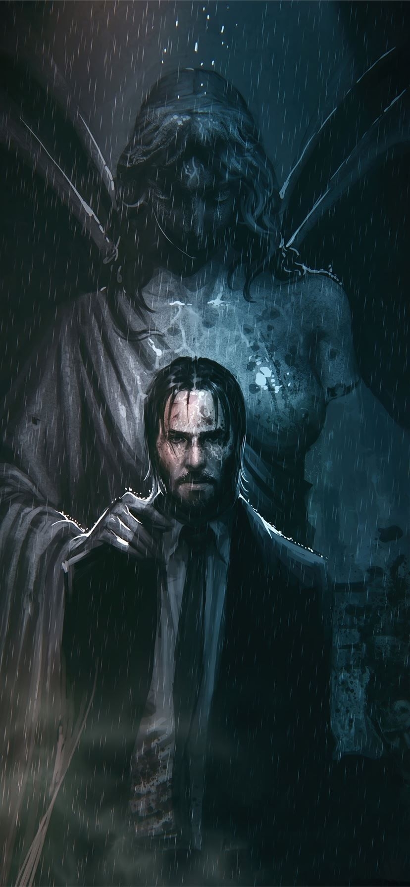 830x1800 john wick 2020 art 4k iPhone 11 Wallpaper Free Download, Phone