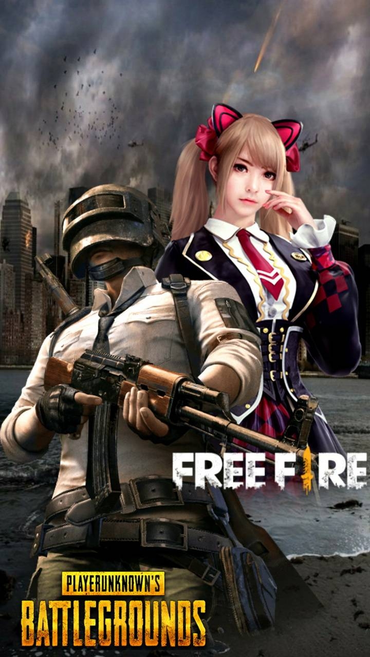 720x1280 PUBG X FREE FIRE Wallpaper, Phone