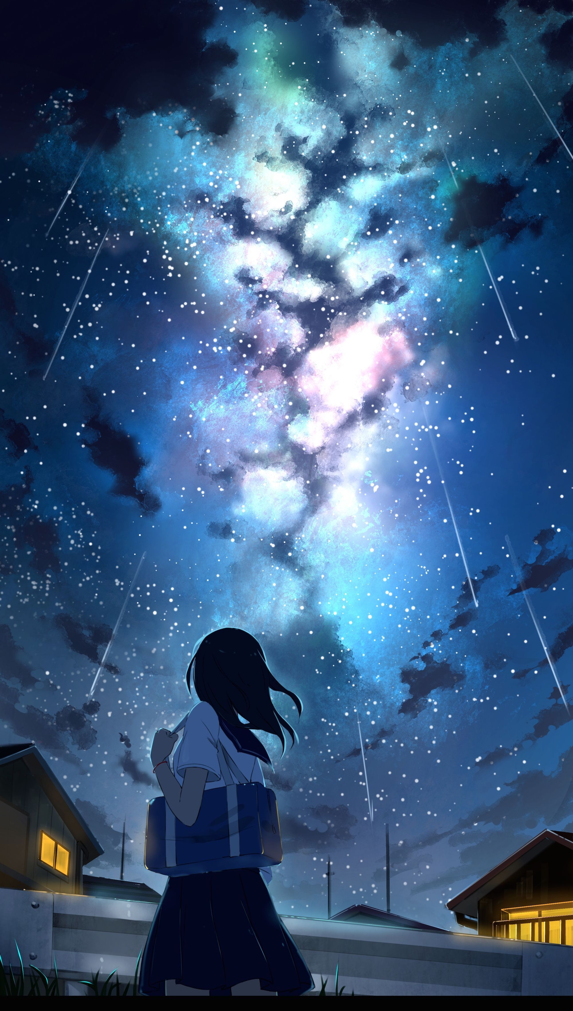 2000x3530 Artist: Mamigo. Anime galaxy, Anime scenery, Anime background, Phone