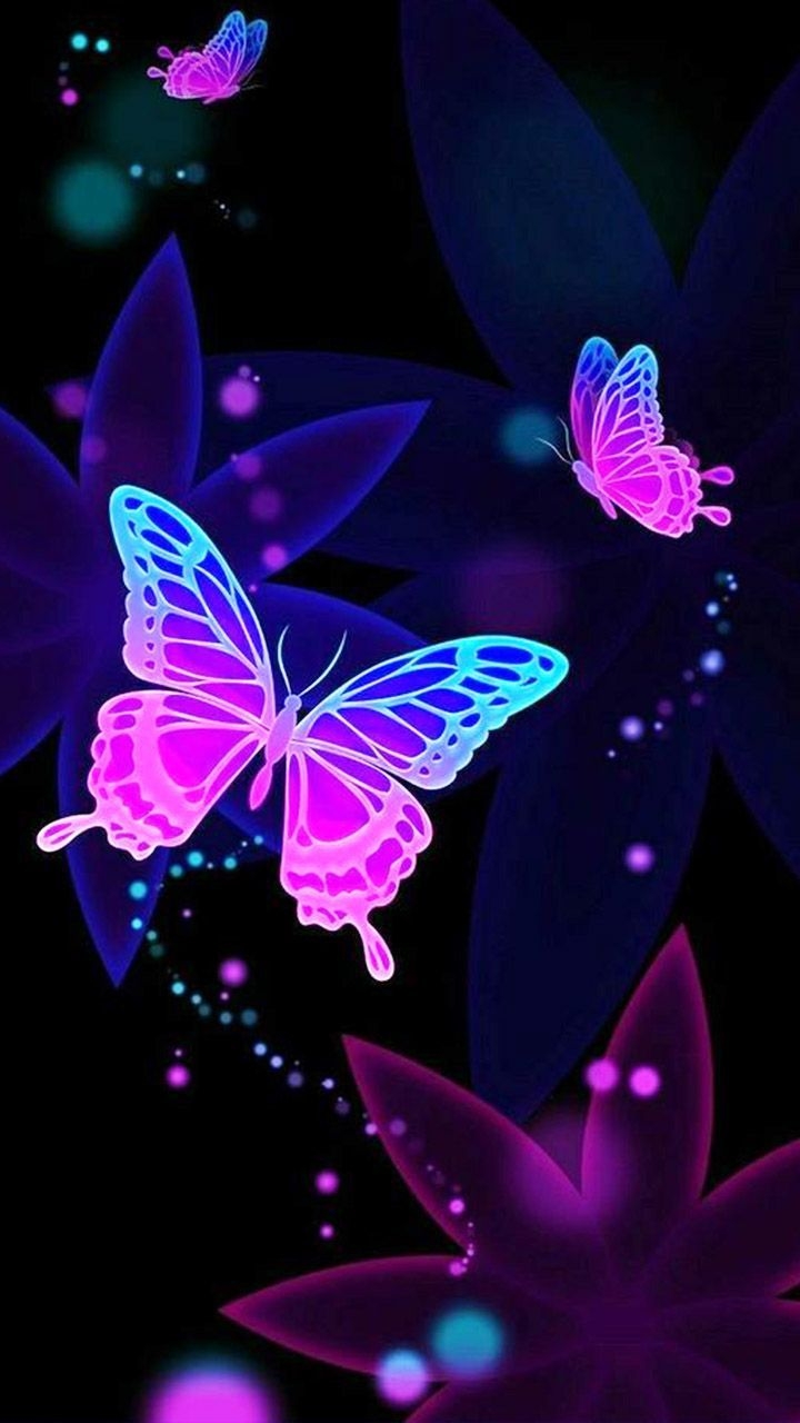 720x1280 Neon art. Butterfly wallpaper, Butterfly wallpaper background, Beautiful butterflies art, Phone