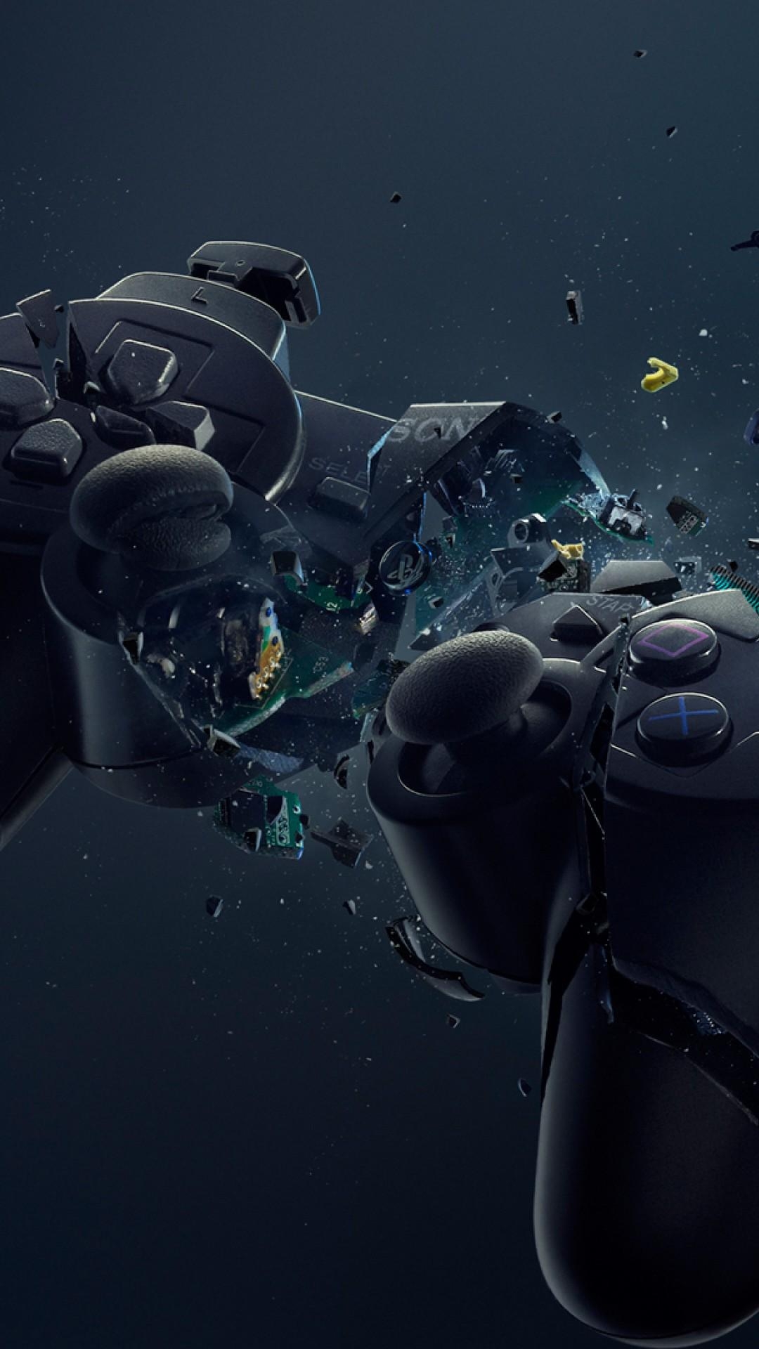 1080x1920 Free Broken Playstation Controller HD Wallpaper for Desktop, Phone