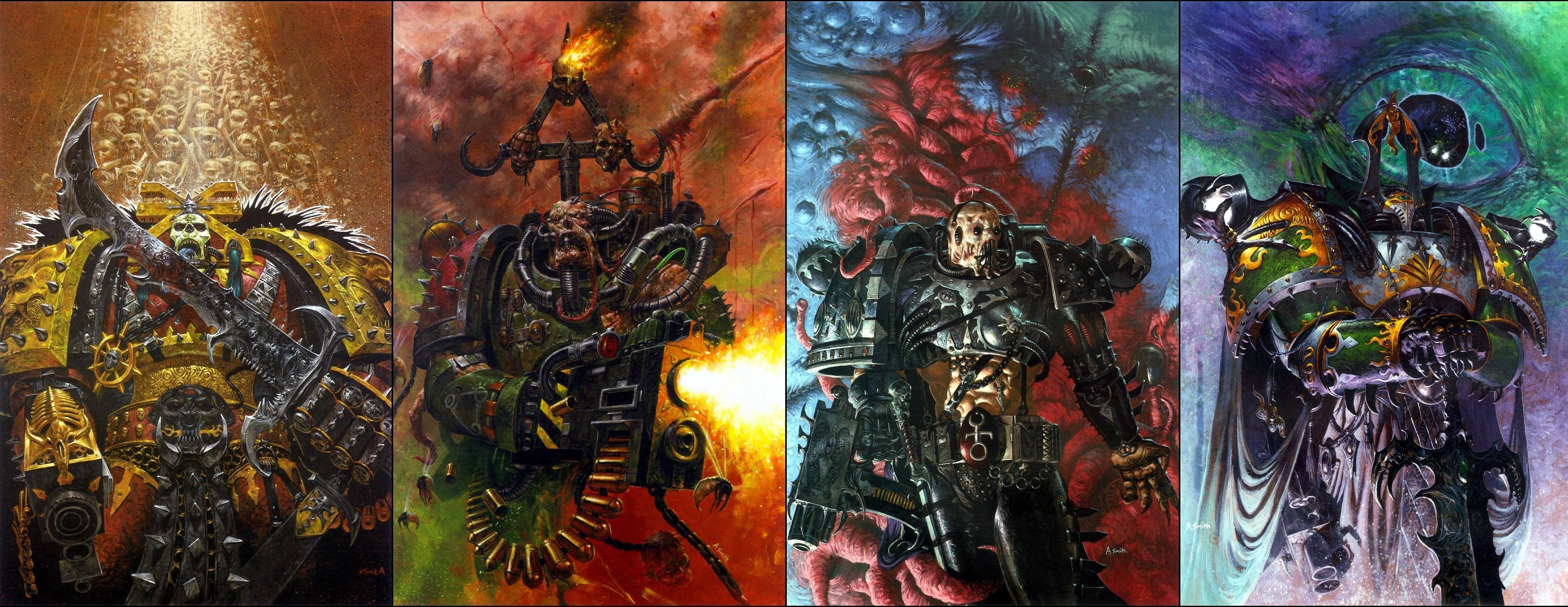 3940x1530 Warhammer Chaos  Wallpaper (3932×1522). Chaos, Dual Screen