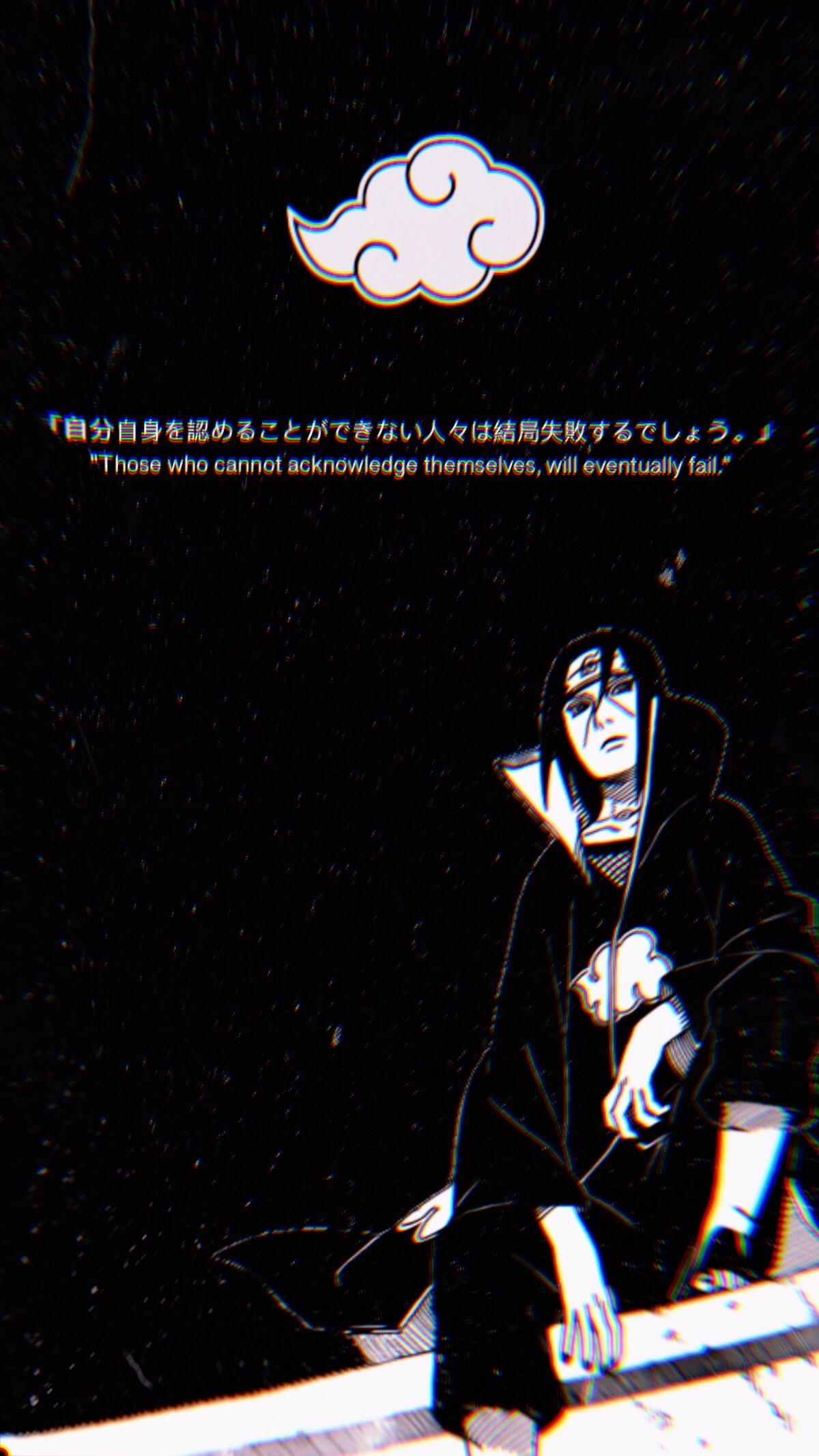 1200x2140 Itachi Black And White Akatsuki, Phone