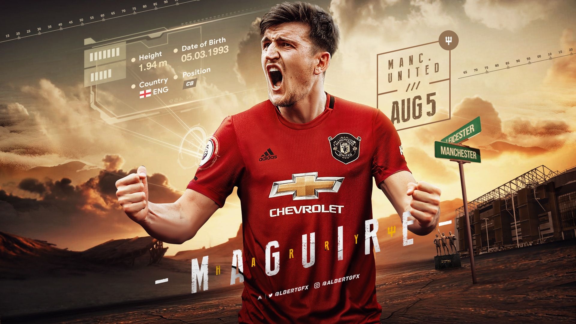 1920x1080 Harry Maguire 2019 20behance.net, Desktop