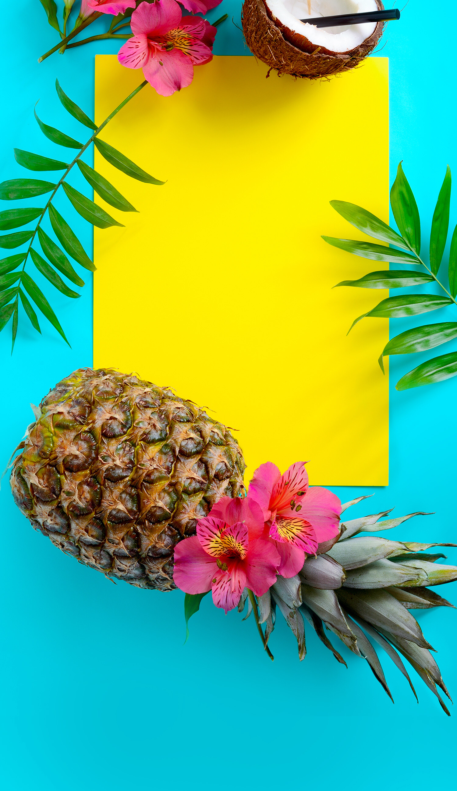 1500x2600 Summer Wallpaper, iPhone Wallpaper, Tropical, Fruit, Wallpaper, Kawaii, Beautiful Background, Signboards, Phone