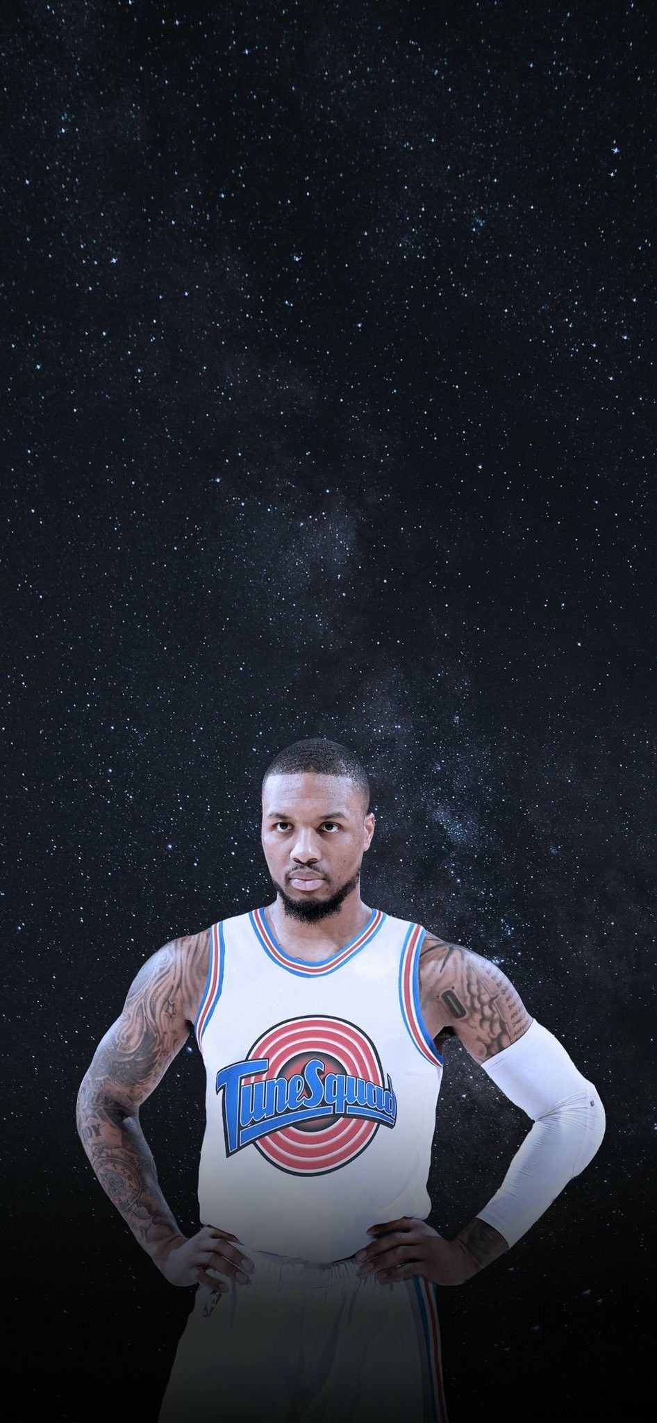 950x2050 Damian Lillard TuneSquad galaxy background wallpaper. #DameTime #SpaceJam2 #RipCity. Basketball art, Basketball wallpaper, Nba wallpaper, Phone