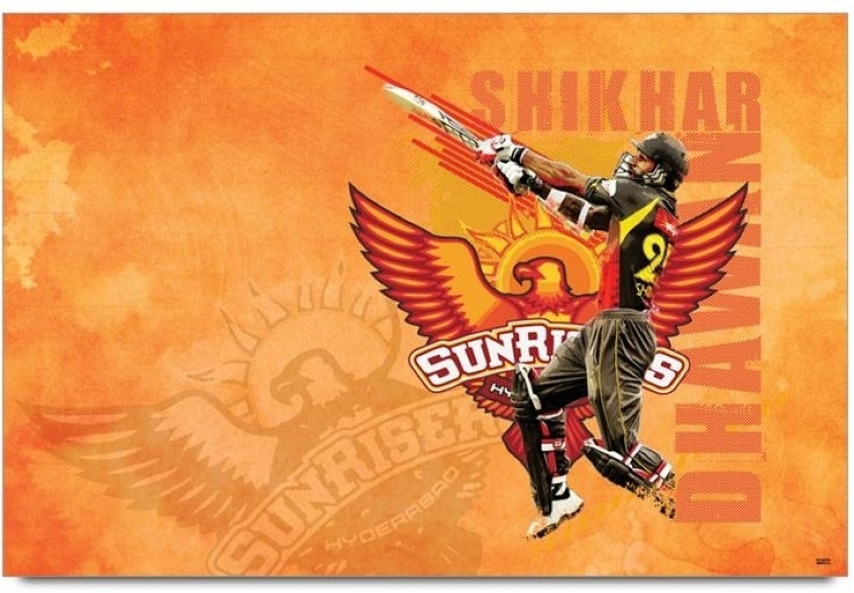 1670x1160 IPL Cricket Sunrisers Hyderabad Shikhar Dhawan Photographic Paper, Desktop