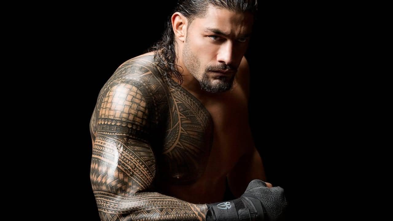 1280x720 Full Sleeve Samoan Tattoo For Muscular Body Roman Reigns, Desktop