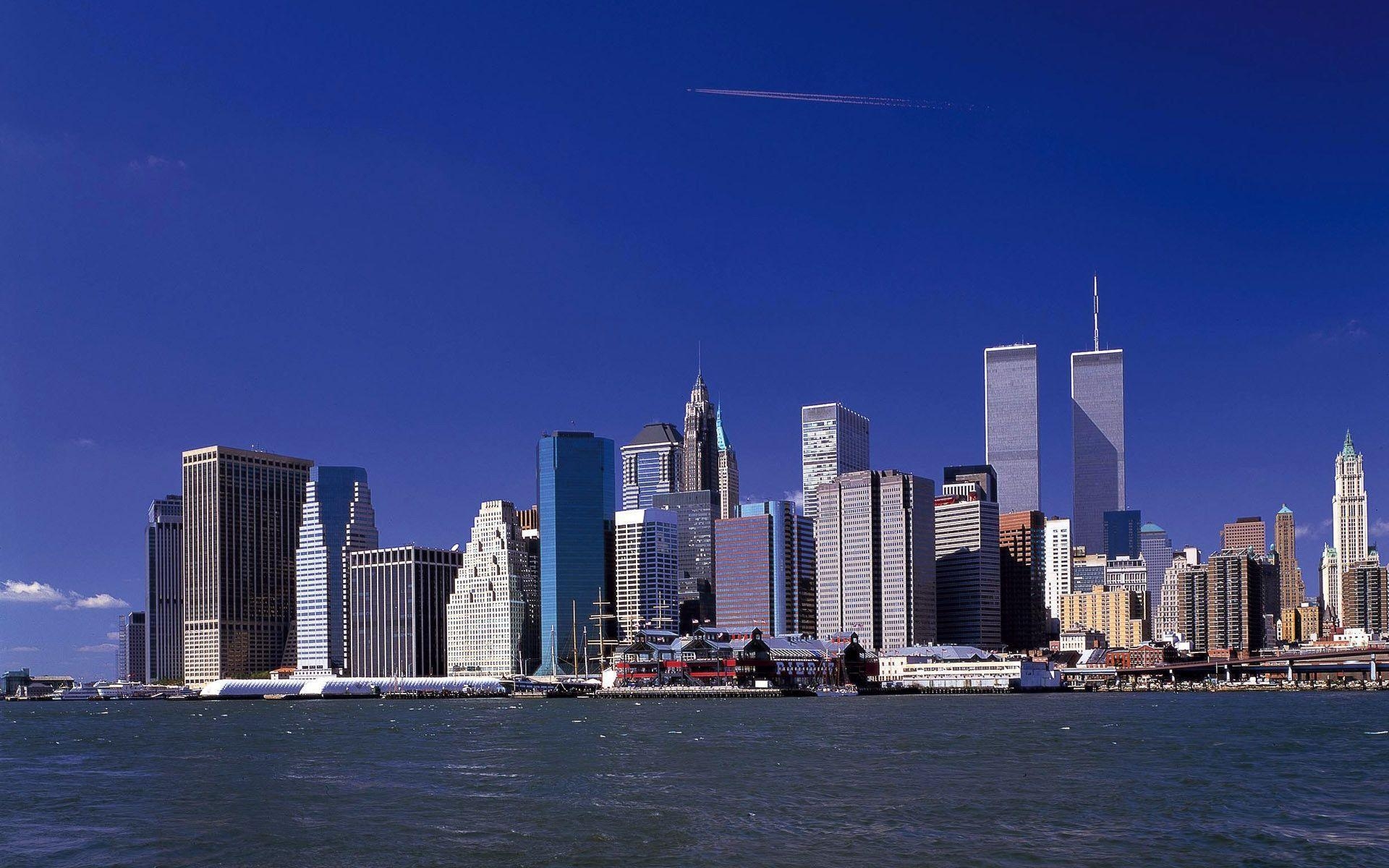 1920x1200 Download wallpaper Twin Towers, New York, WTC, Skyscrapers free, Desktop