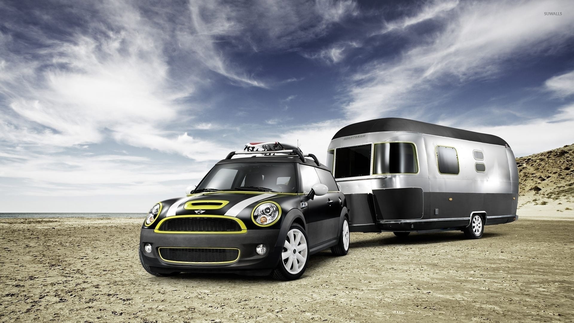 1920x1080 MINI Cooper S Clubman with a Airstream trailer wallpaper wallpaper, Desktop