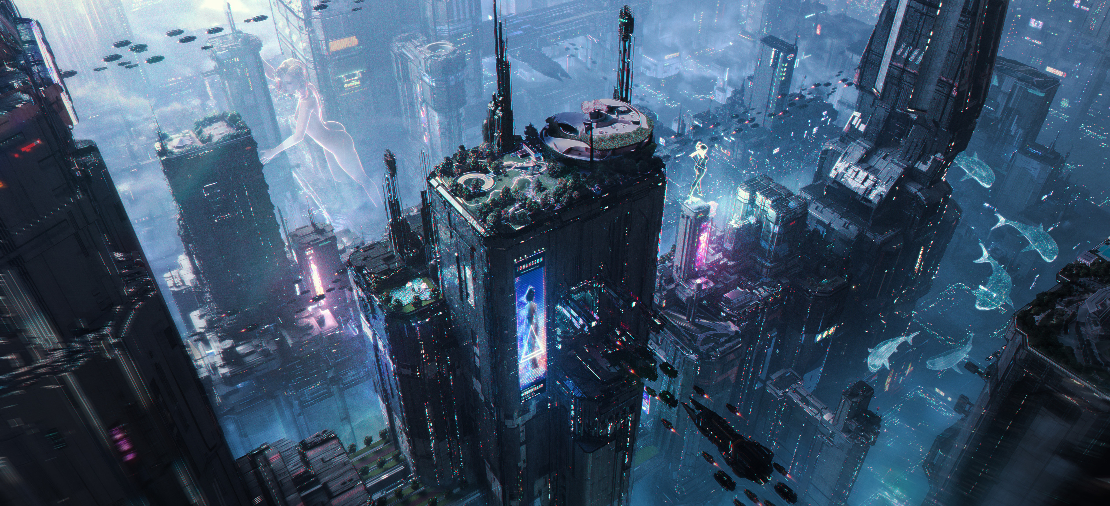 3840x1750 Wallpaper, 4k, ultrawide, cyberpunk, city, futuristic, Dual Screen