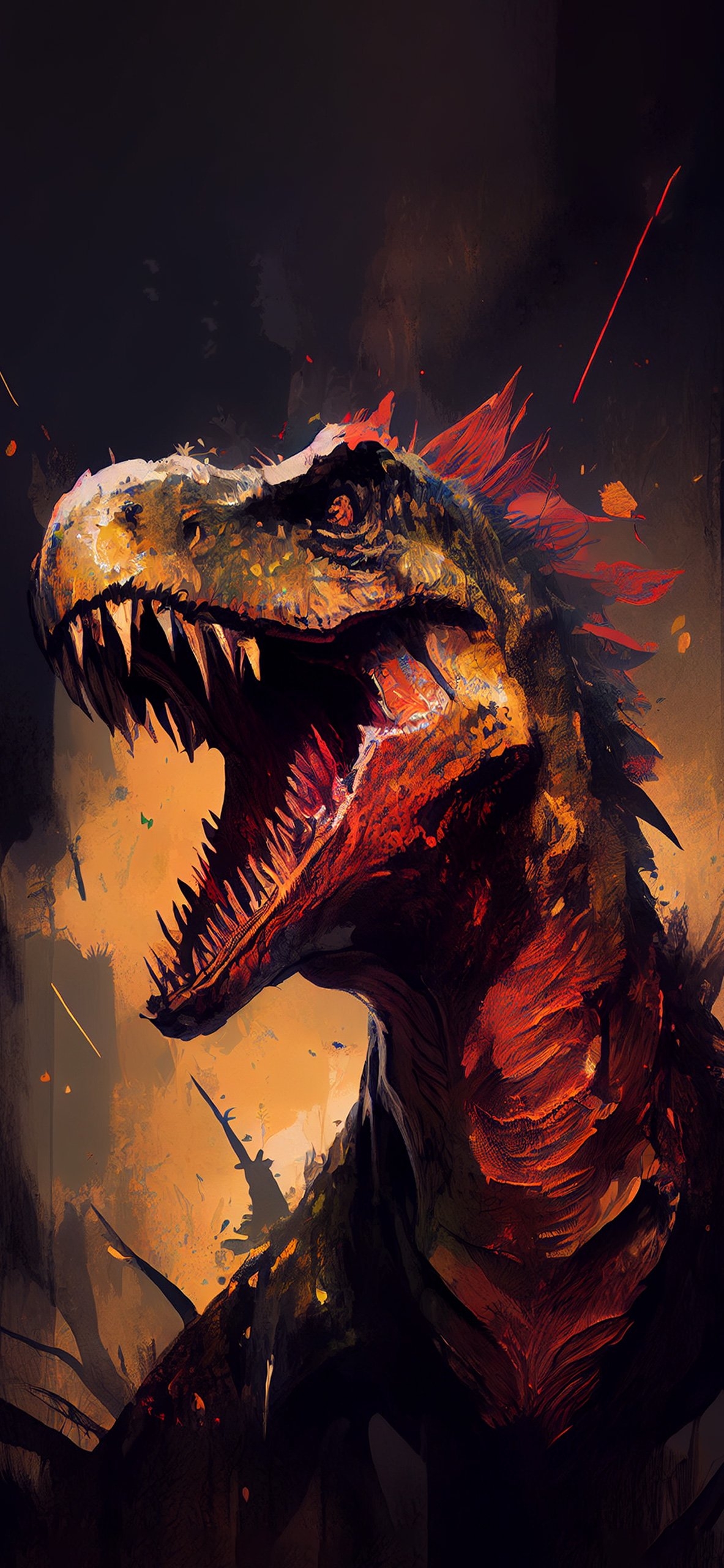 1190x2560 Dinosaur Art Wallpaper Aesthetic Wallpaper for iPhone, Phone