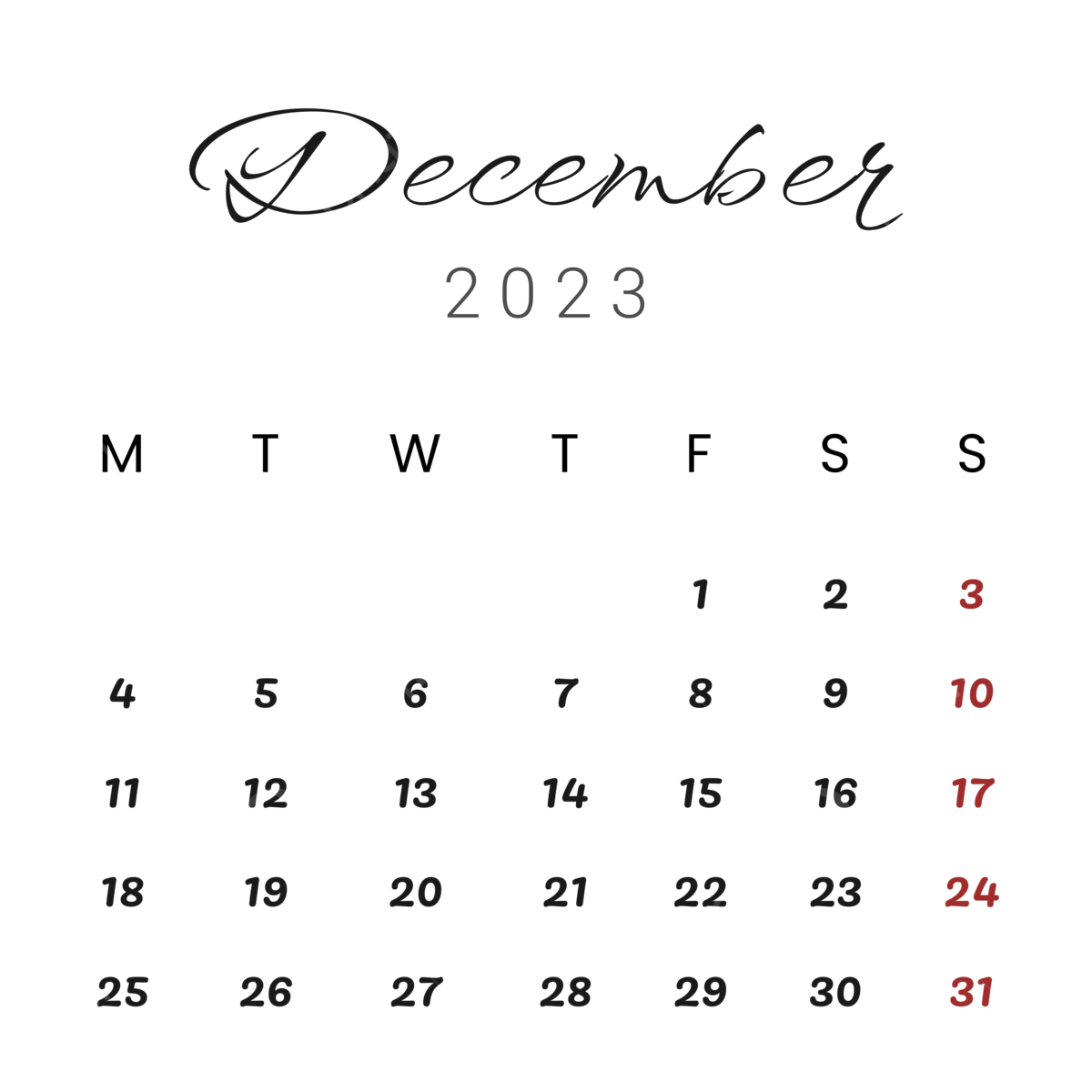 1200x1200 December 2023 Calendar In Organic Minimalist Style, December December Calendar Desember 2023 PNG and Vector with Transparent Background for Free Download, Phone