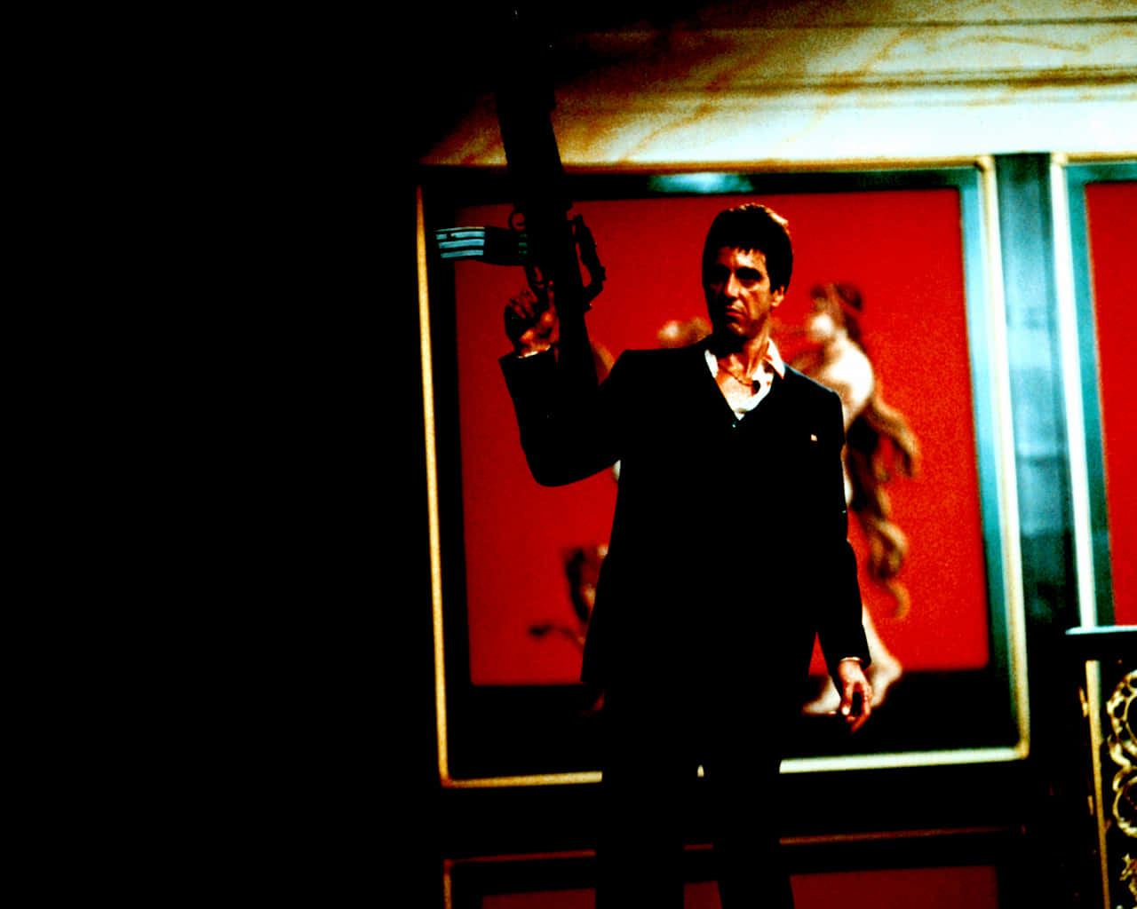 1280x1030 Download Say Hello to My Little Friend! Montana from Scarface Wallpaper, Desktop