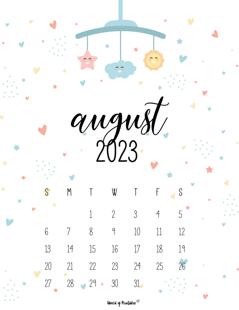 800x1030 Best August 2023 Calendars, Phone